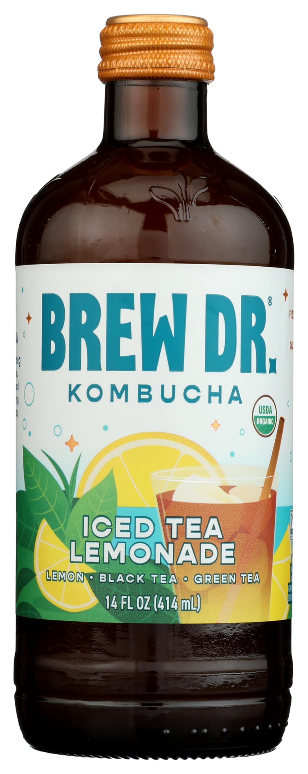 Brew Dr, Kombucha Iced Tea Lemonade Organic, 14 Fl Oz