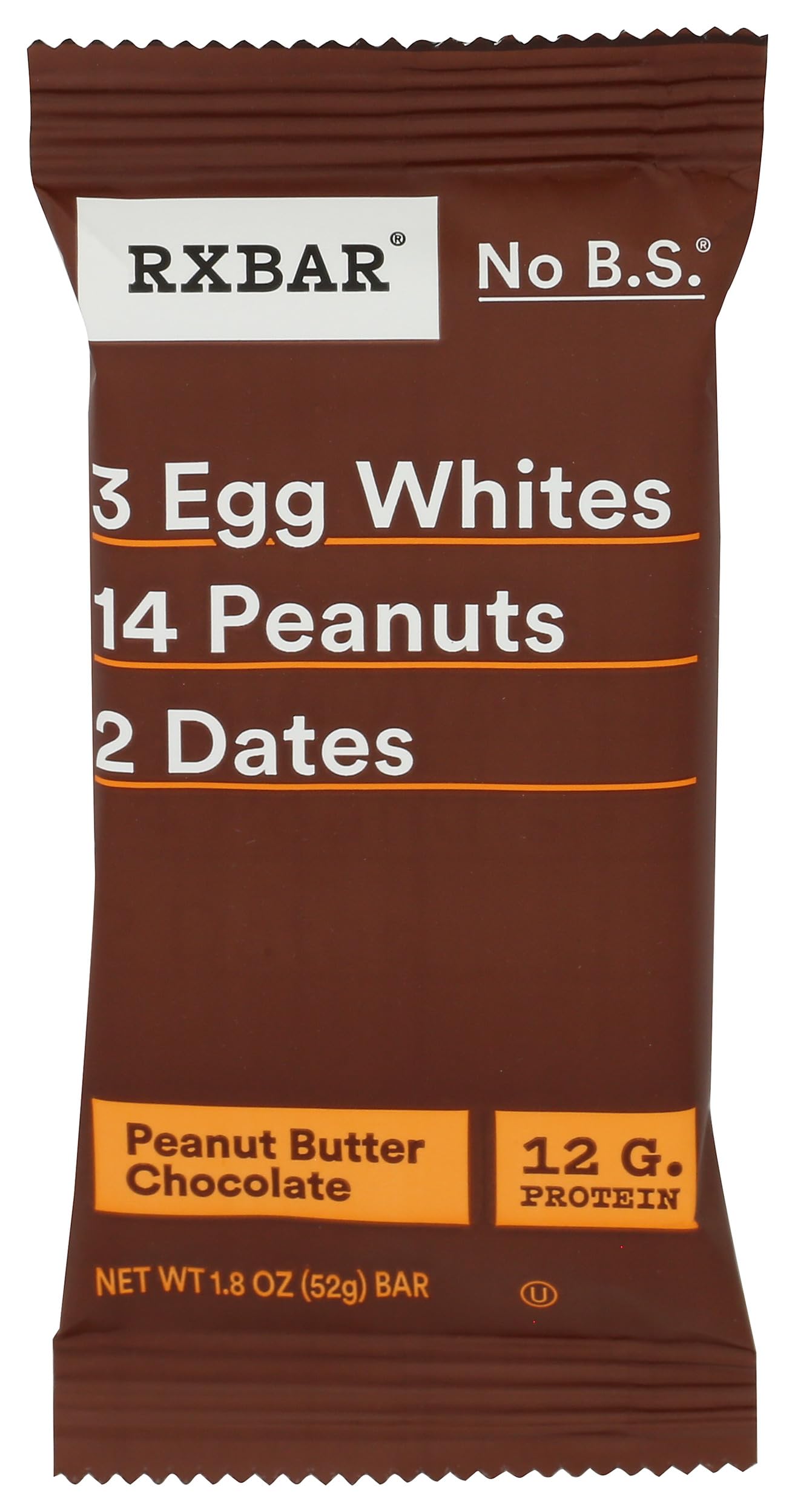 Rxbar Protein Bar Chocolate Peanut Butter, 1.83 Oz | RXBAR Peanut Butter Chocolate Protein Bar - 12 Pack, High-Protein, Gluten-Free