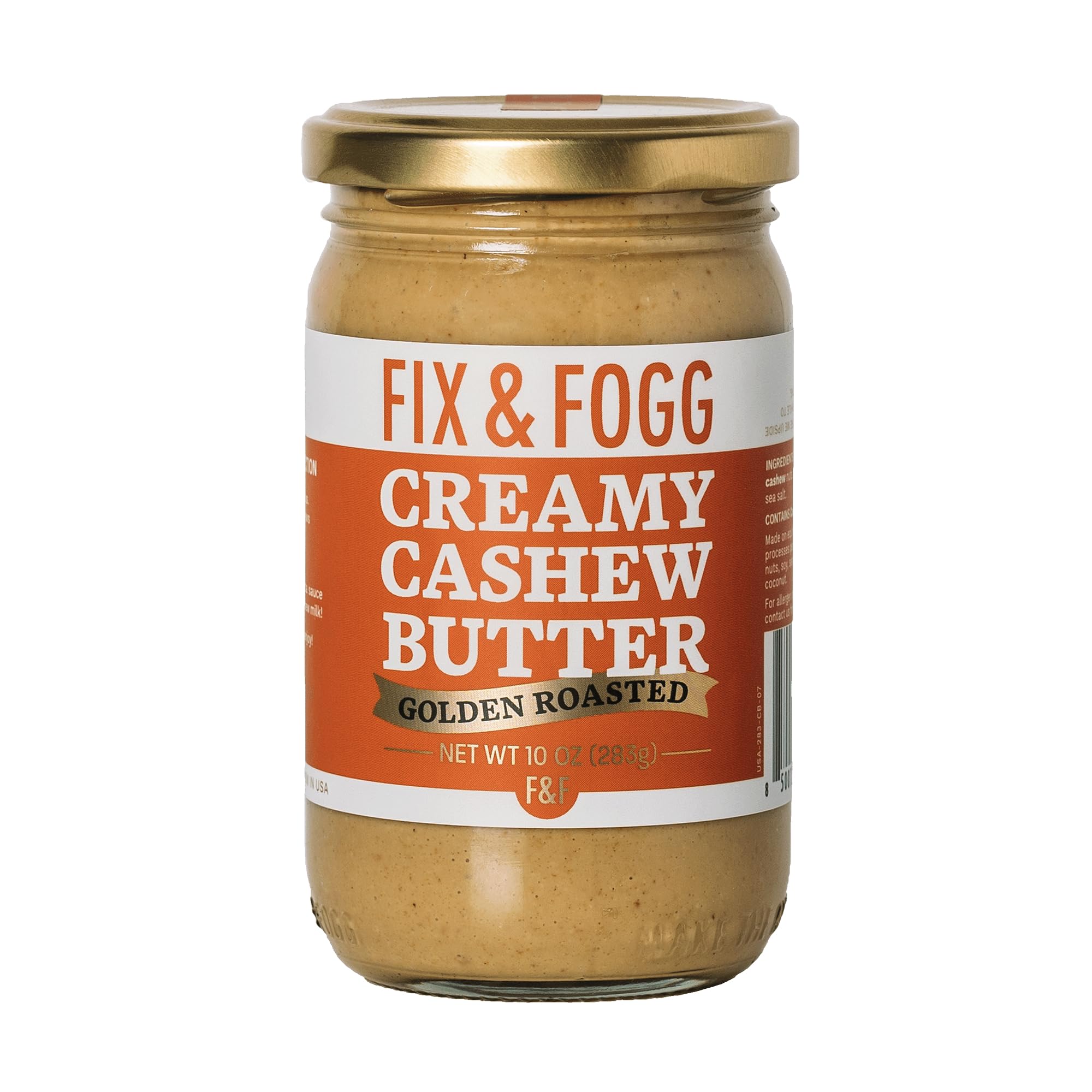 Fix & Fogg Creamy Cashew Butter Spread — New Zealand Made – 10 oz, 1 Pack