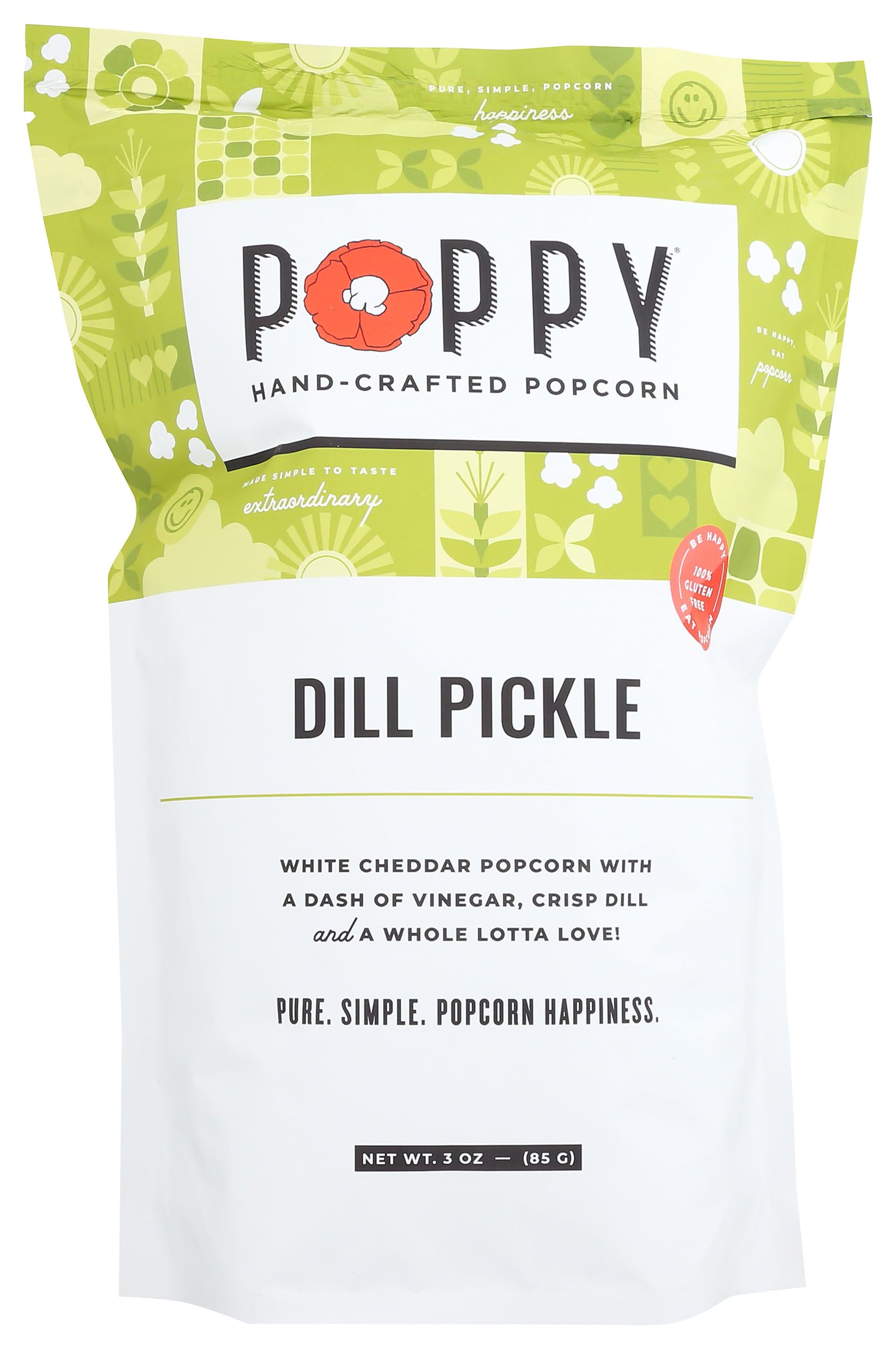Poppy Handcrafted Popcorn, Popcorn Dill Pickle, 5 Ounce