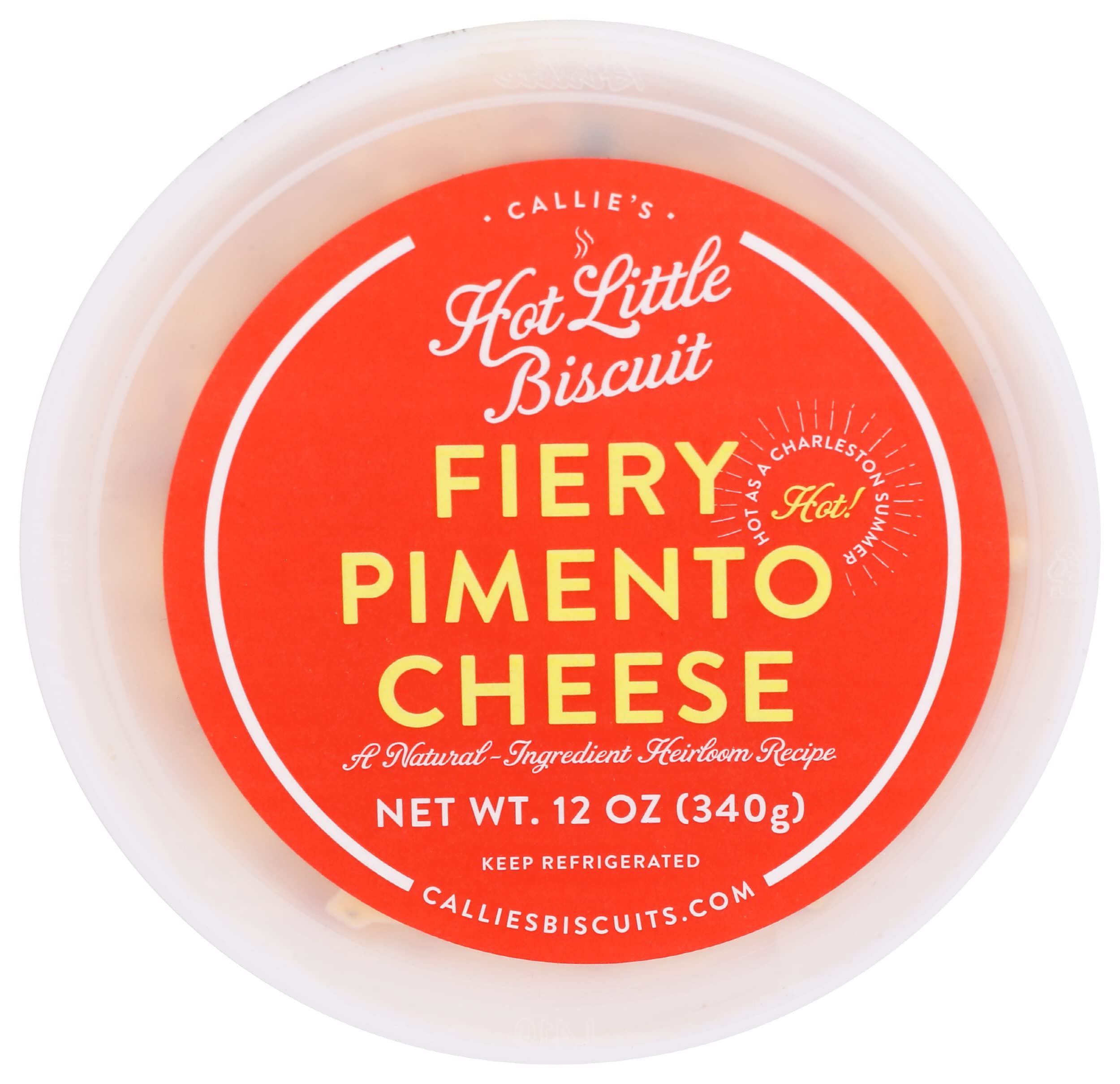 Callie's Hot Little Biscuit| Fiery Pimento Cheese | Savory Snack | Simple Blend | Fresh Cheddar with Signature Spices | 2 Containers | 12 oz each