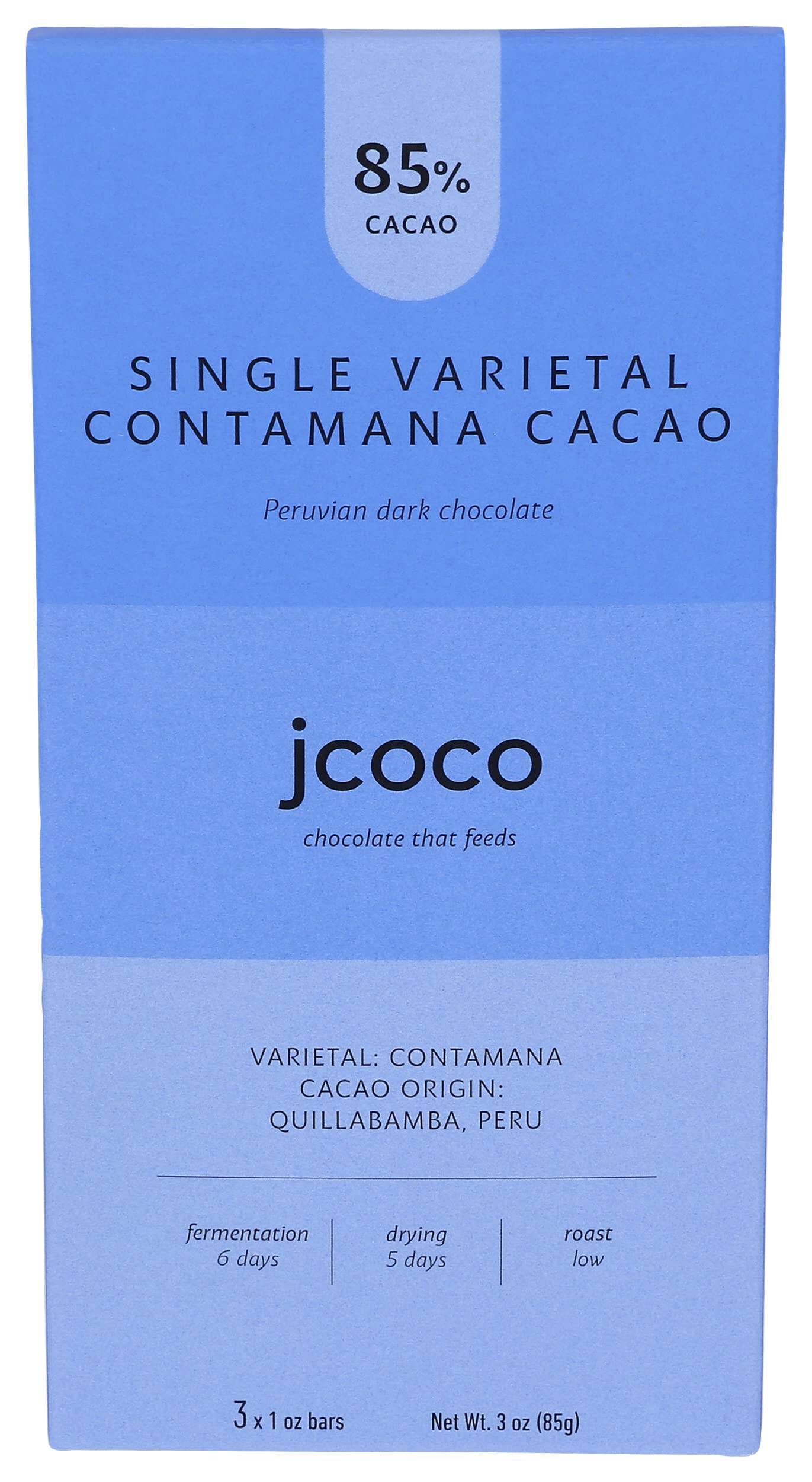 Bar Chocolate Dark Peruvian 85%, 3 Count, 3 Ounce