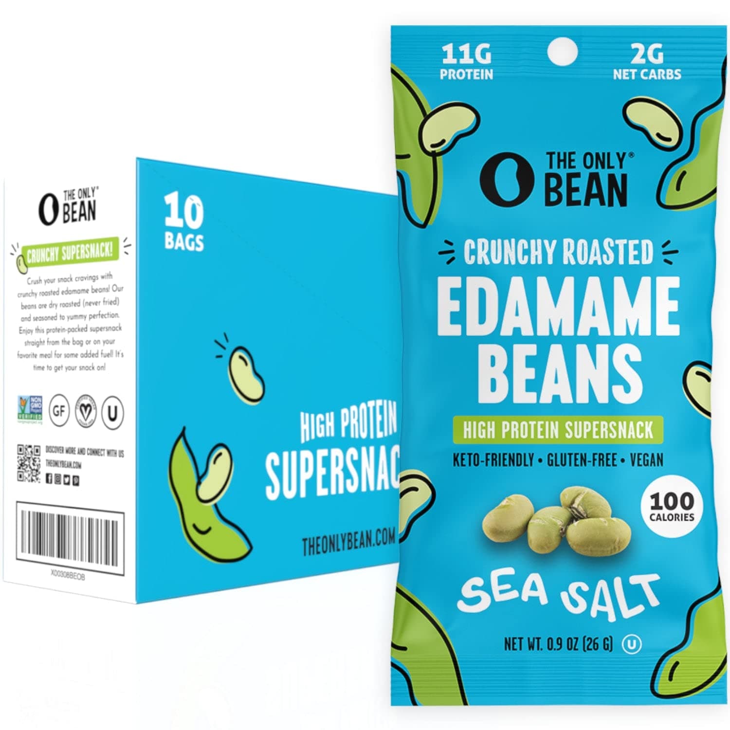 The Only Bean Crunchy Roasted Edamame Snack (Sea Salt)