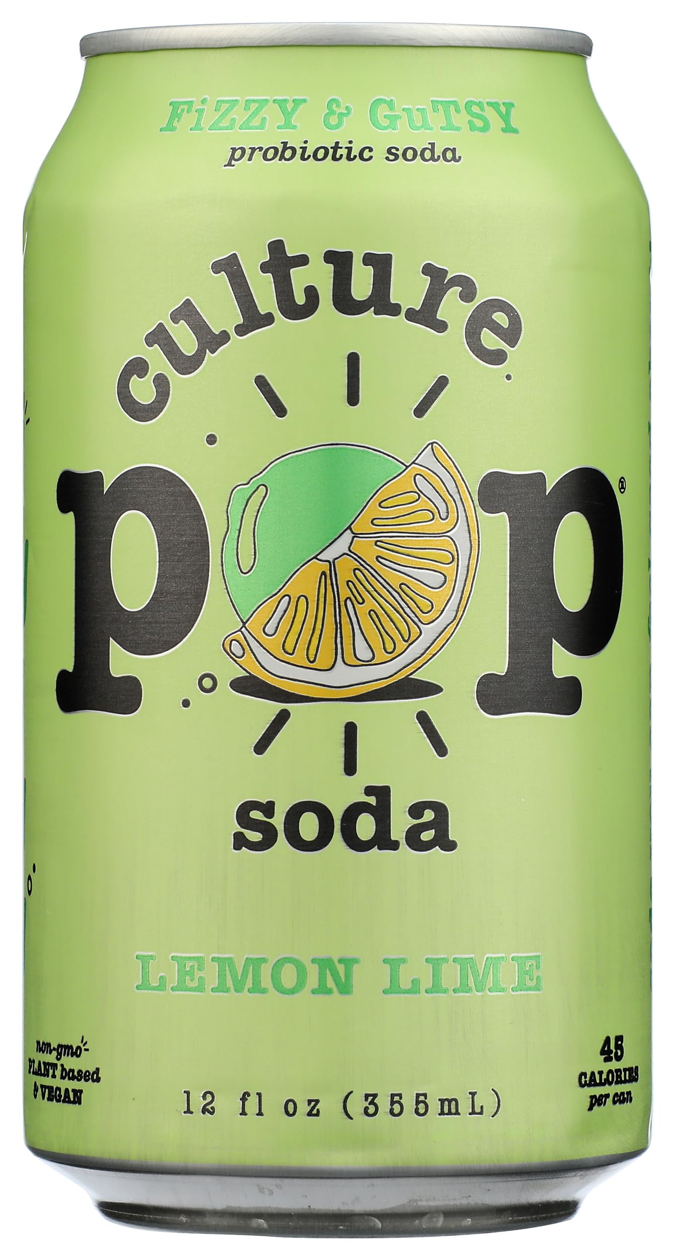 Culture Pop Soda Lemon Lime & Cardamom Probiotic Soda, 12 FZ