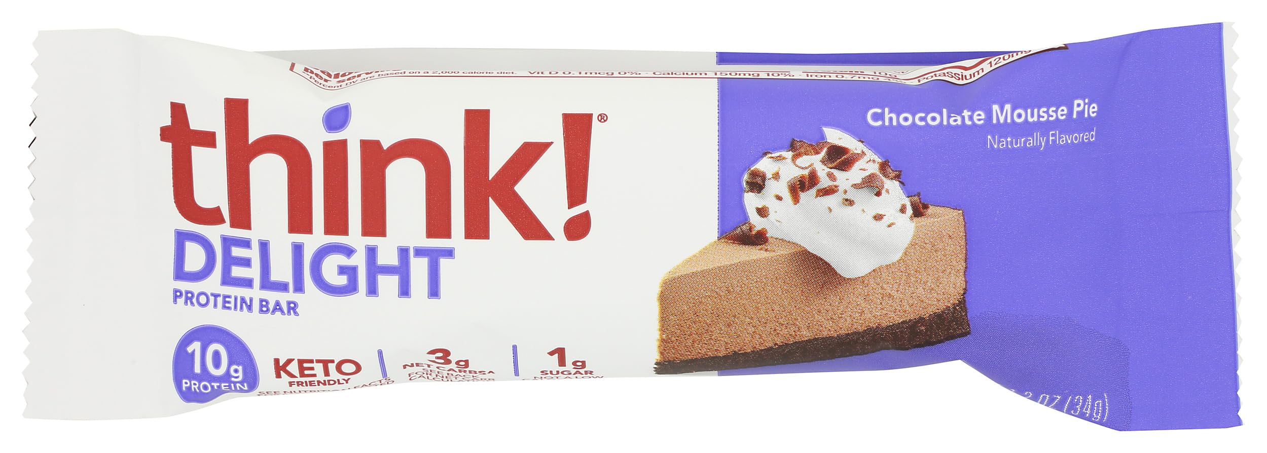 Think!, Bar Protein Chocolate Mousse Pie, 1.2 Ounce