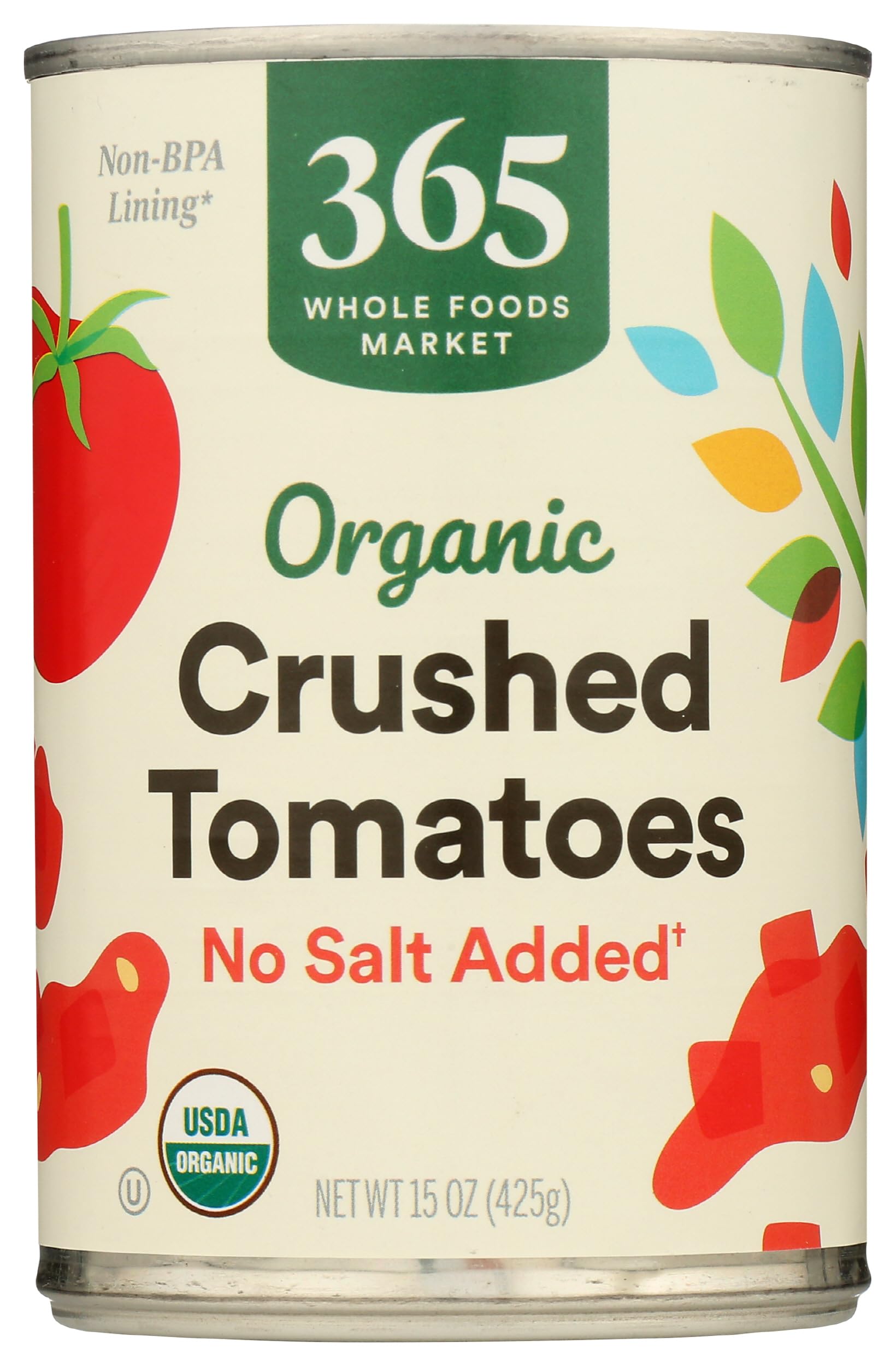 Organic Crushed Tomatoes, No Salt Added, 15 Ounce