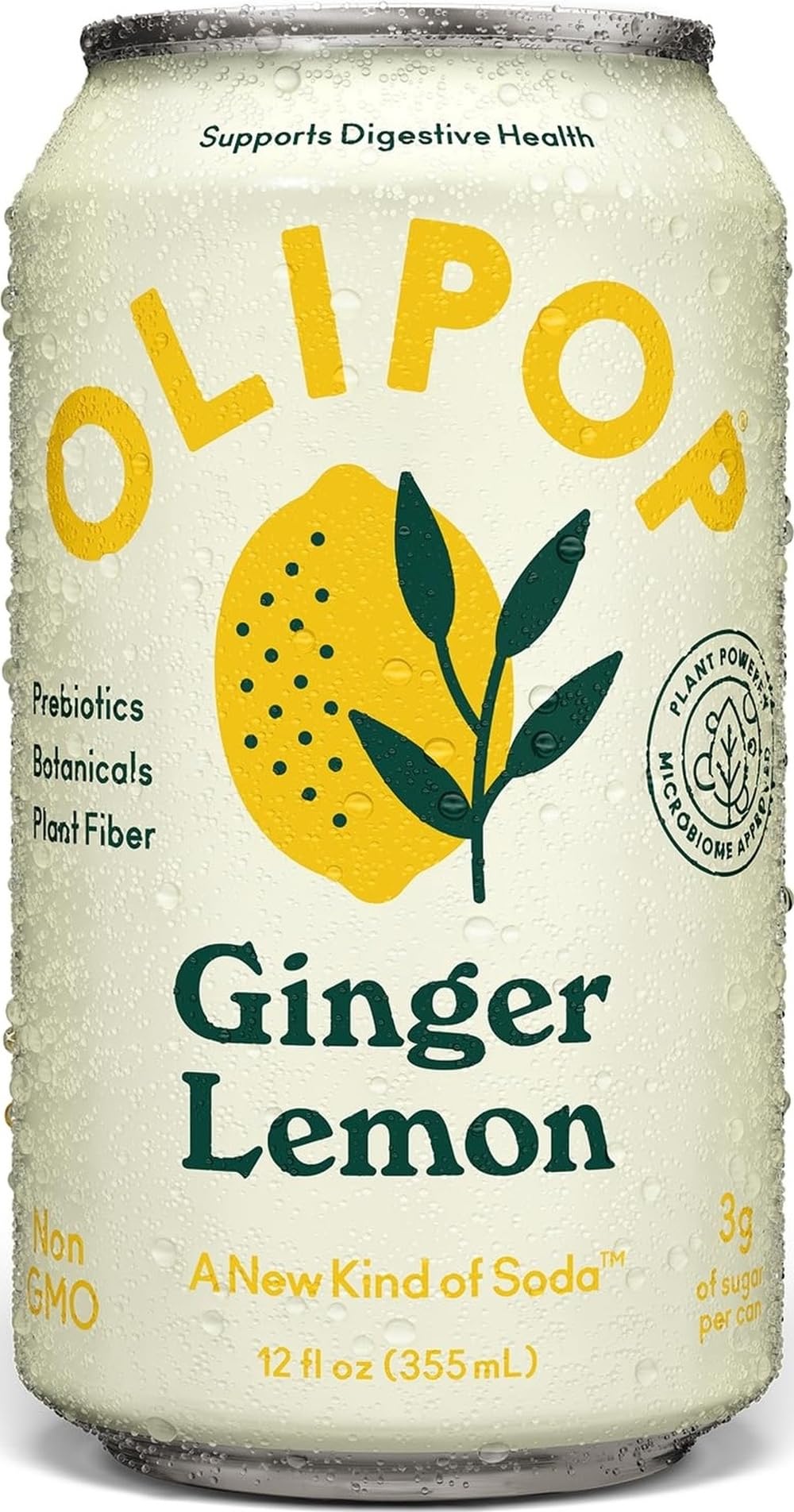 Olipop Sparkling Tonic, Ginger Lemon, 12 oz