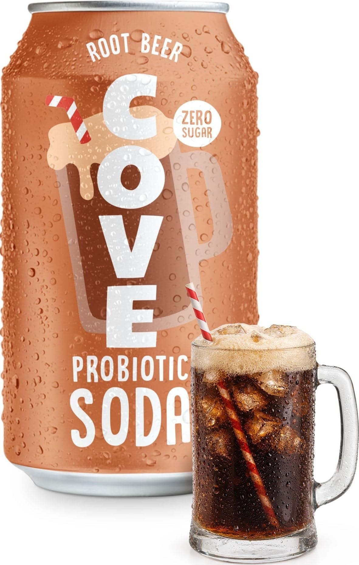Root Beer Probiotic Soda Drink, Zero Sugar Healthy Soda Alt, 1 Pack | Caffeine Free & Naturally Sweetened Refreshing, Delicious Functional Probiotic Soft Drink, 12oz (355ml) 1 Pack by Cove Soda
