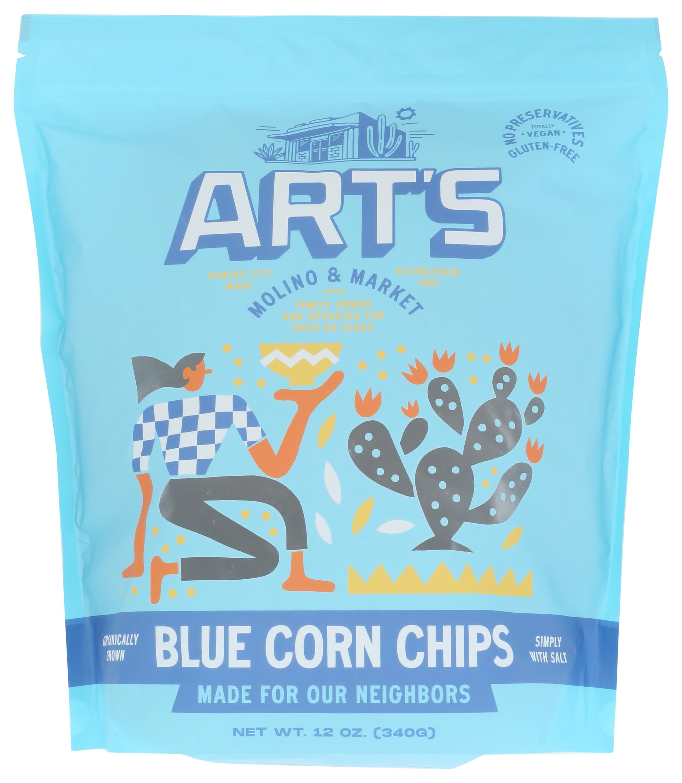Art's Mexican Product Blue Tortilla Chips, 12 OZ