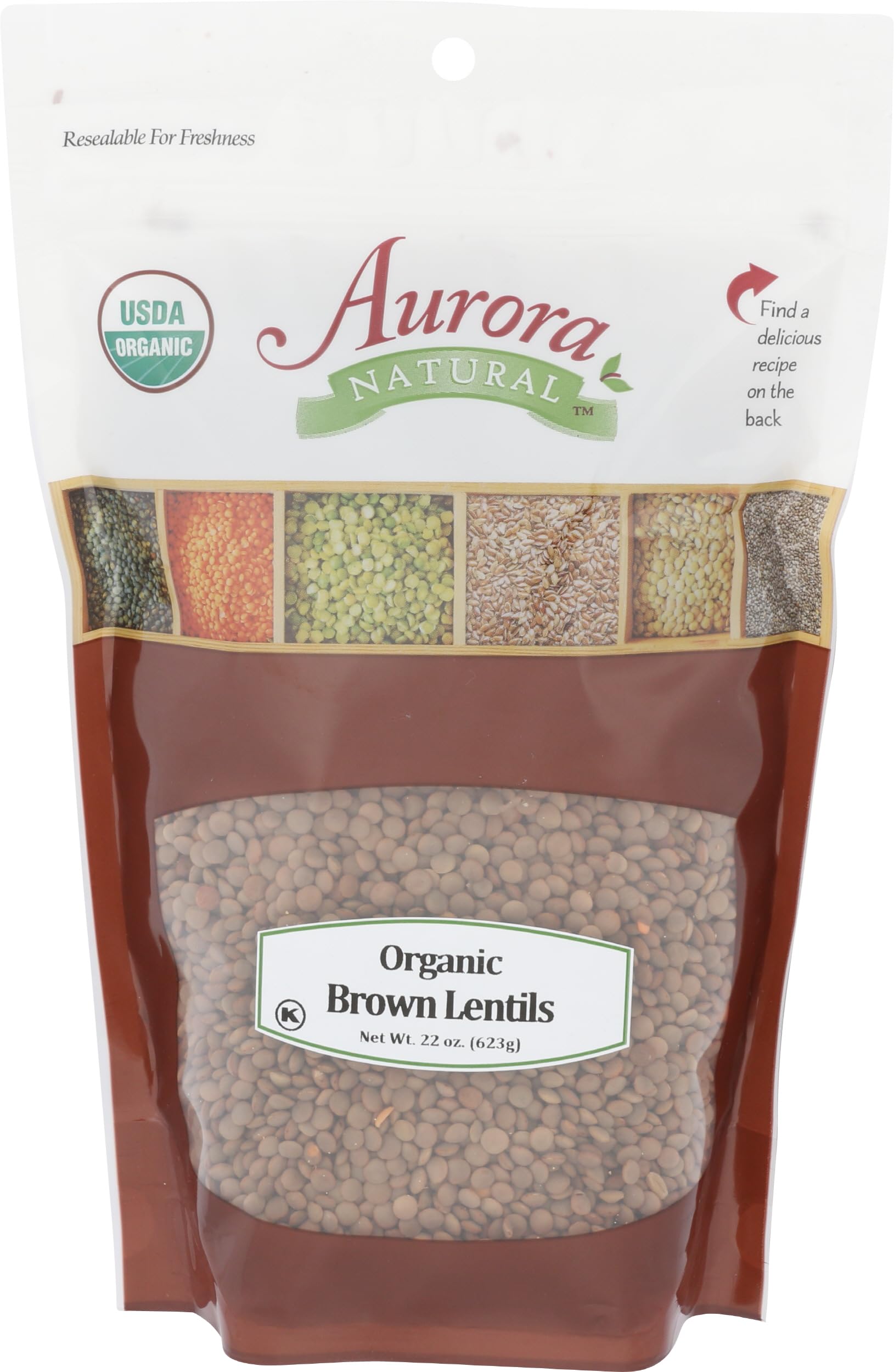 Aurora Products Organic Brown Lentils, 22 OZ