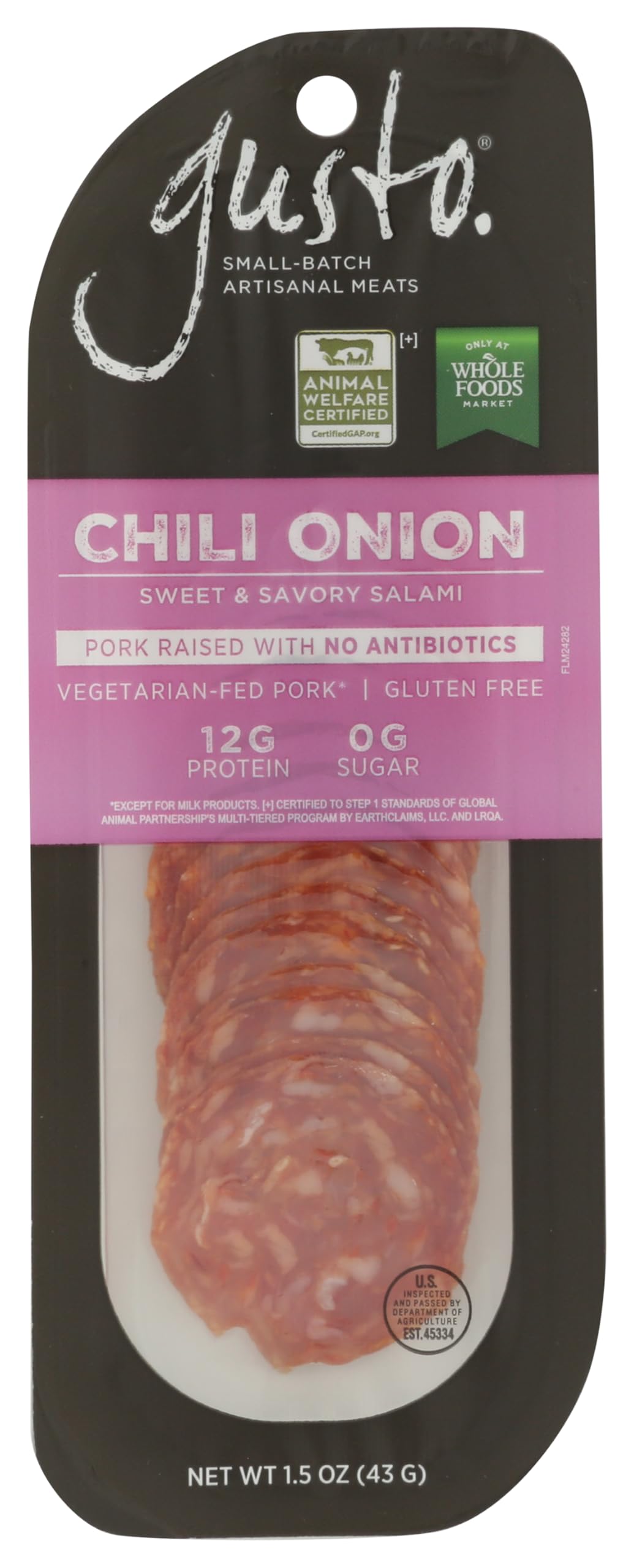 Gusto Chili Onion Sliced Salami Snack, 1.5 OZ