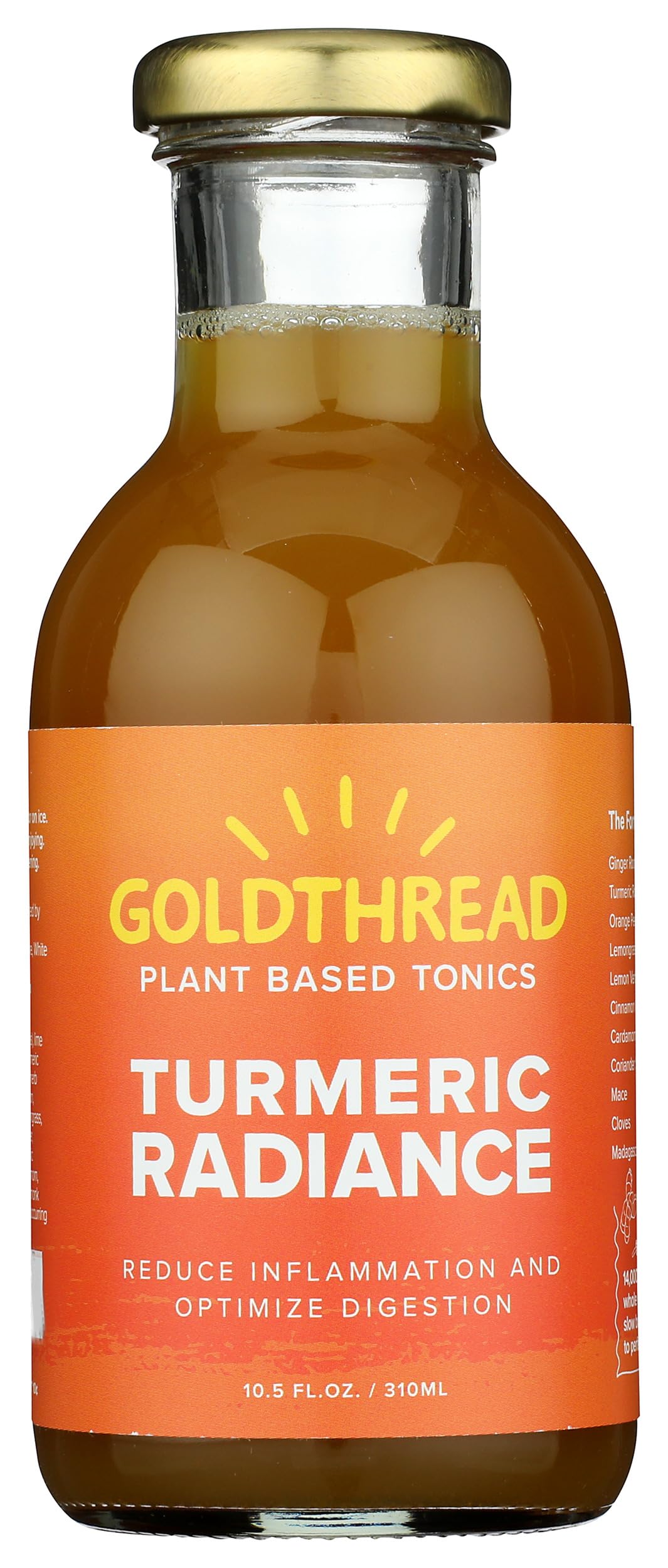 Goldthread Herbs Tumeric Radiance Plant Based Tonic, 10.5 FZ
