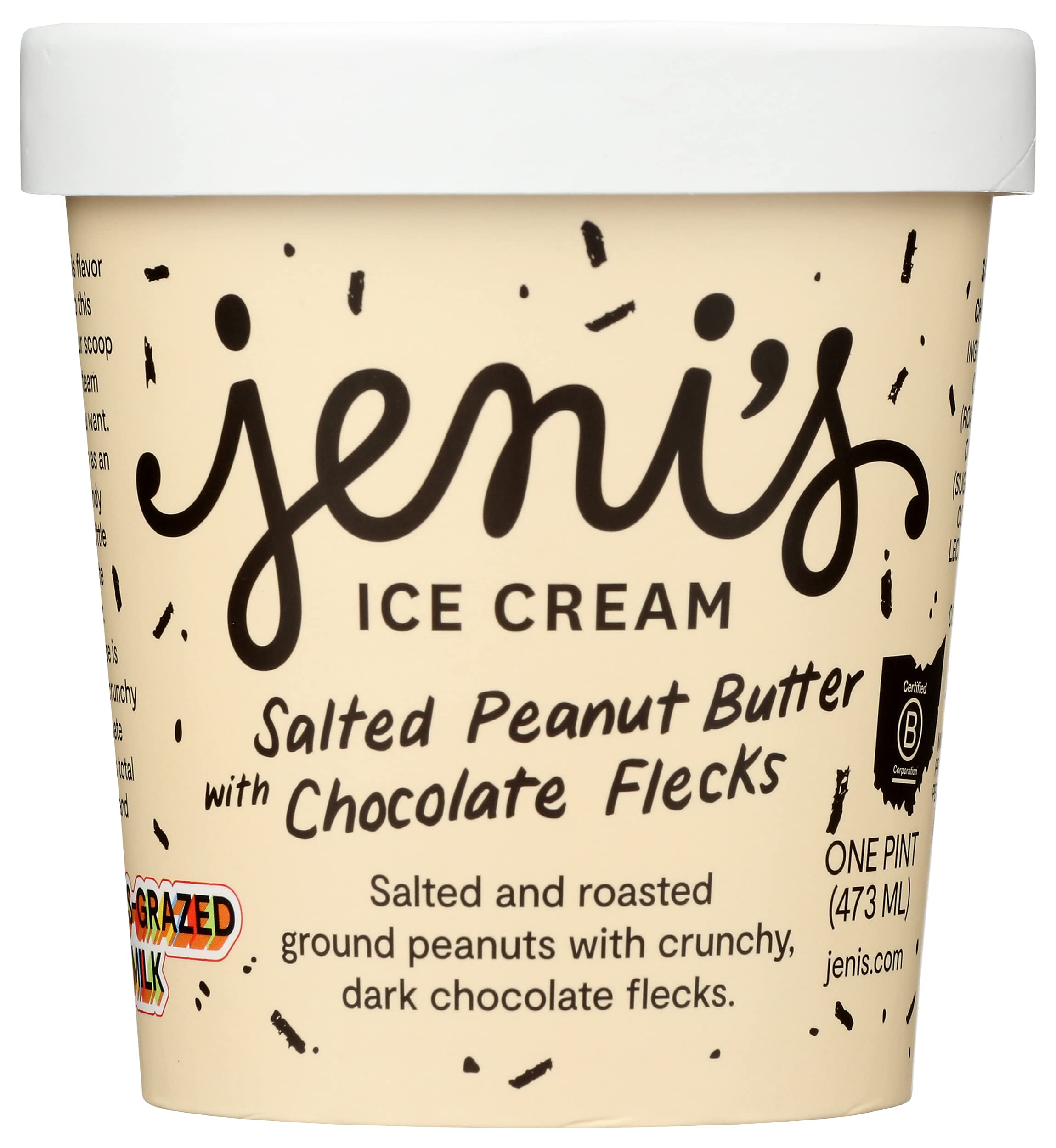 Jeni's Splendid Ice Creams Salted Peanut Butter with Chocolate Flecks, 16 oz (Frozen)