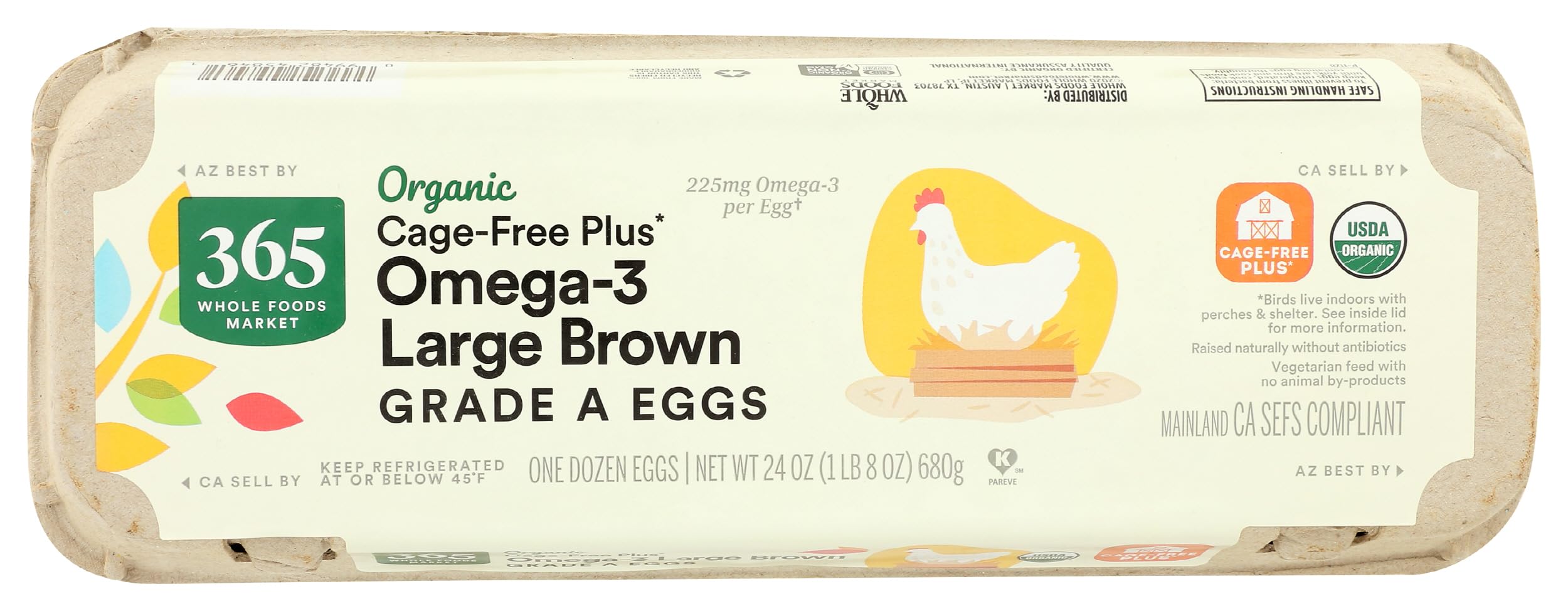 Eggs Brown Omega 3 Large Organic, 12 Count