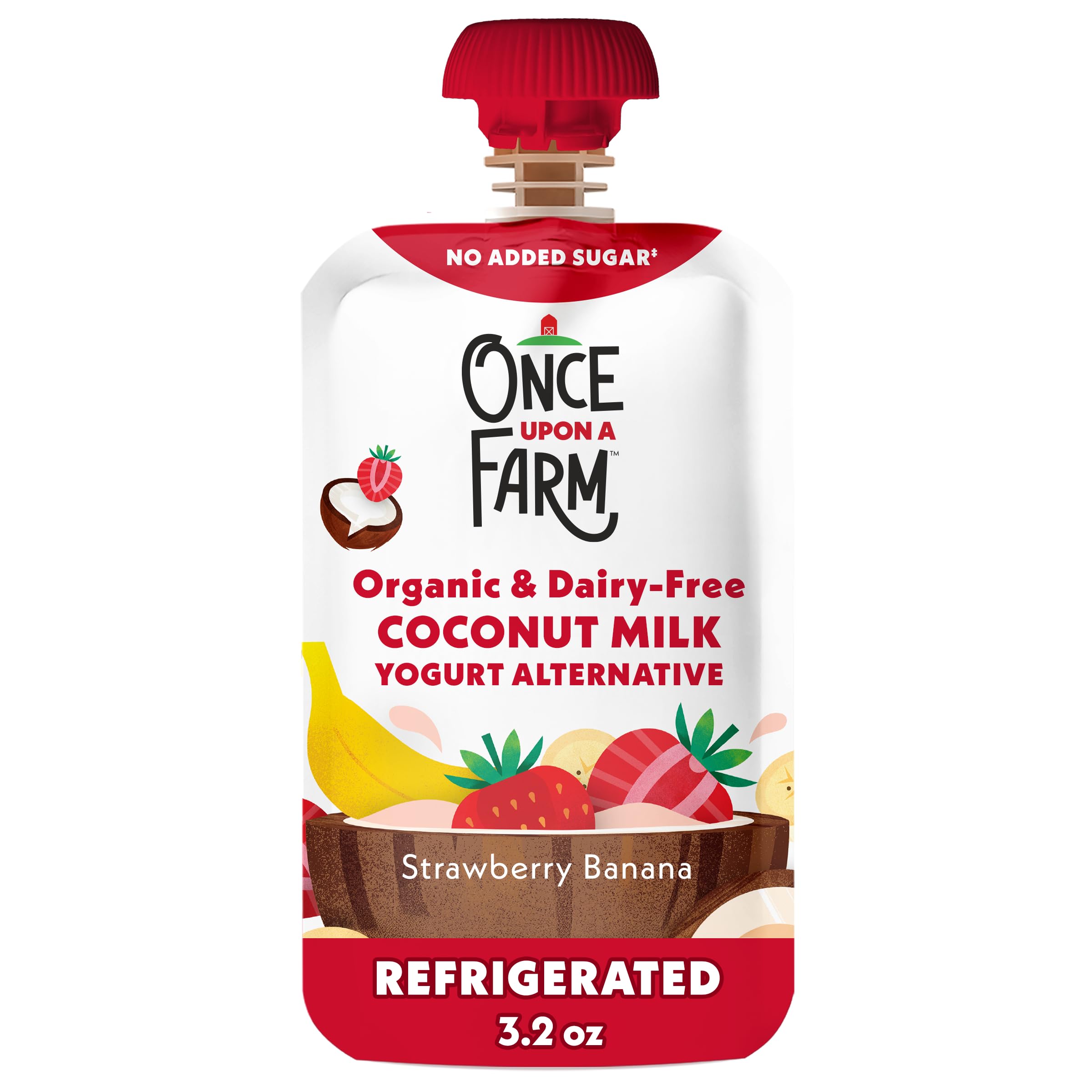 Once Upon A Farm Strawberry Banana Flavored Coconut Milk Yogurt, 3.2 oz