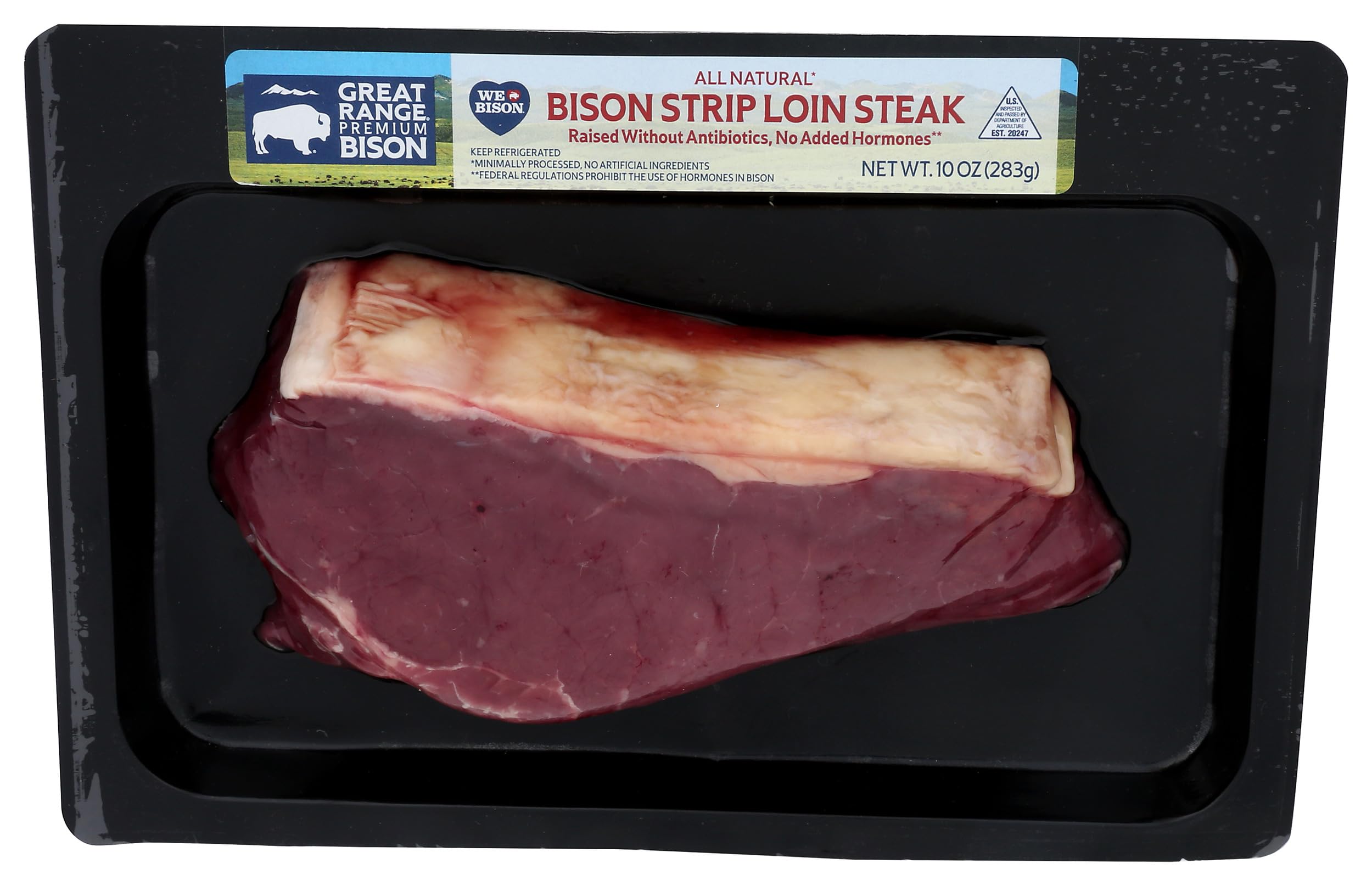Great Range Bison Boneless Bison Strip Steak, 10 OZ