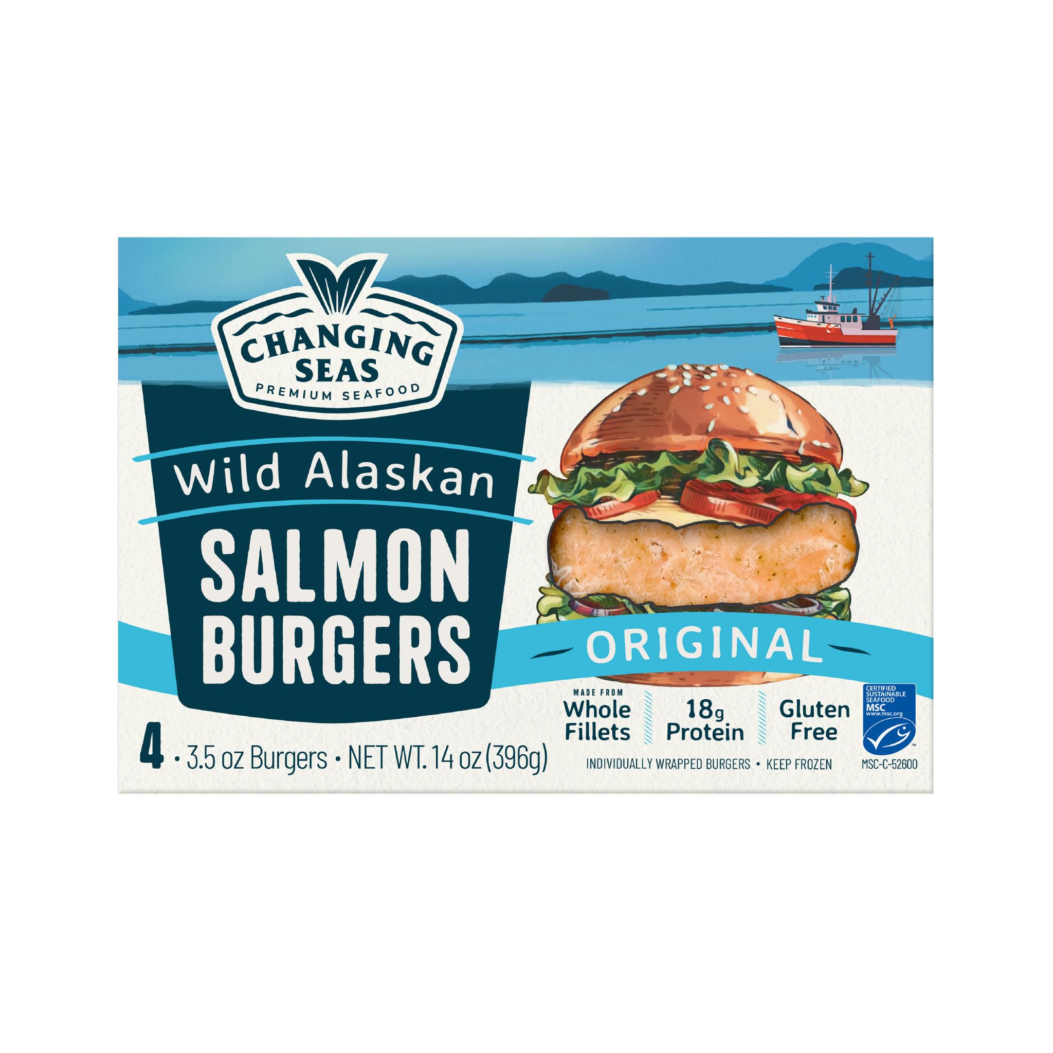 Original Wild Alaskan Salmon Burger, 14 Ounce