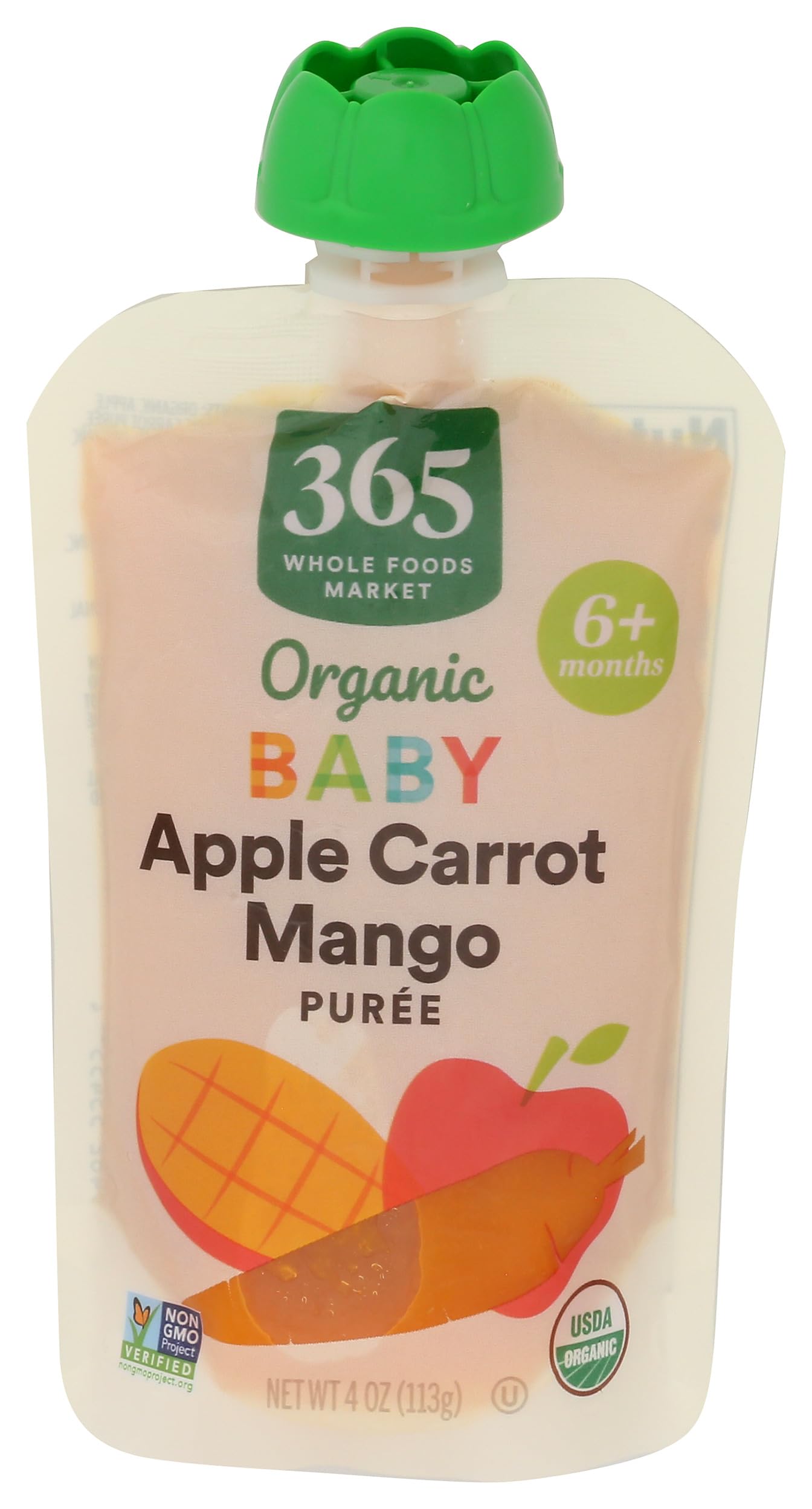 365 by Whole Foods Market Organic Apple Carrot Mango Baby Food Sgl, 4 OZ