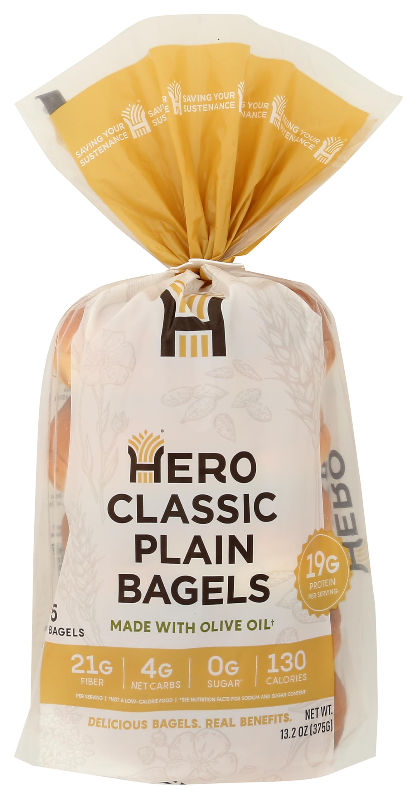 Hero Bread Bagels Plain Classic, 13.2 Ounce
