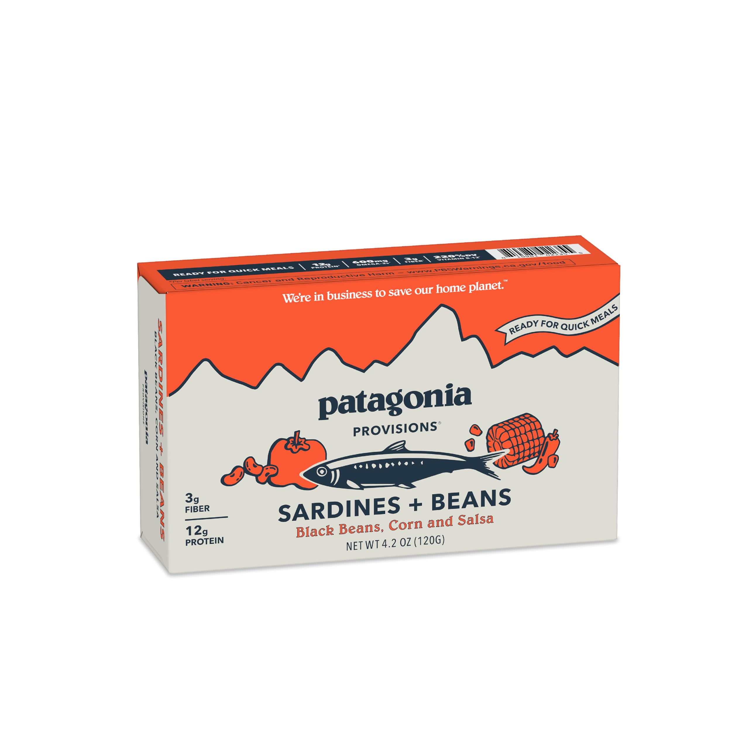 Patagonia Provisions Sardines & Beans | Black Beans, Corn, and Salsa | Pack 1