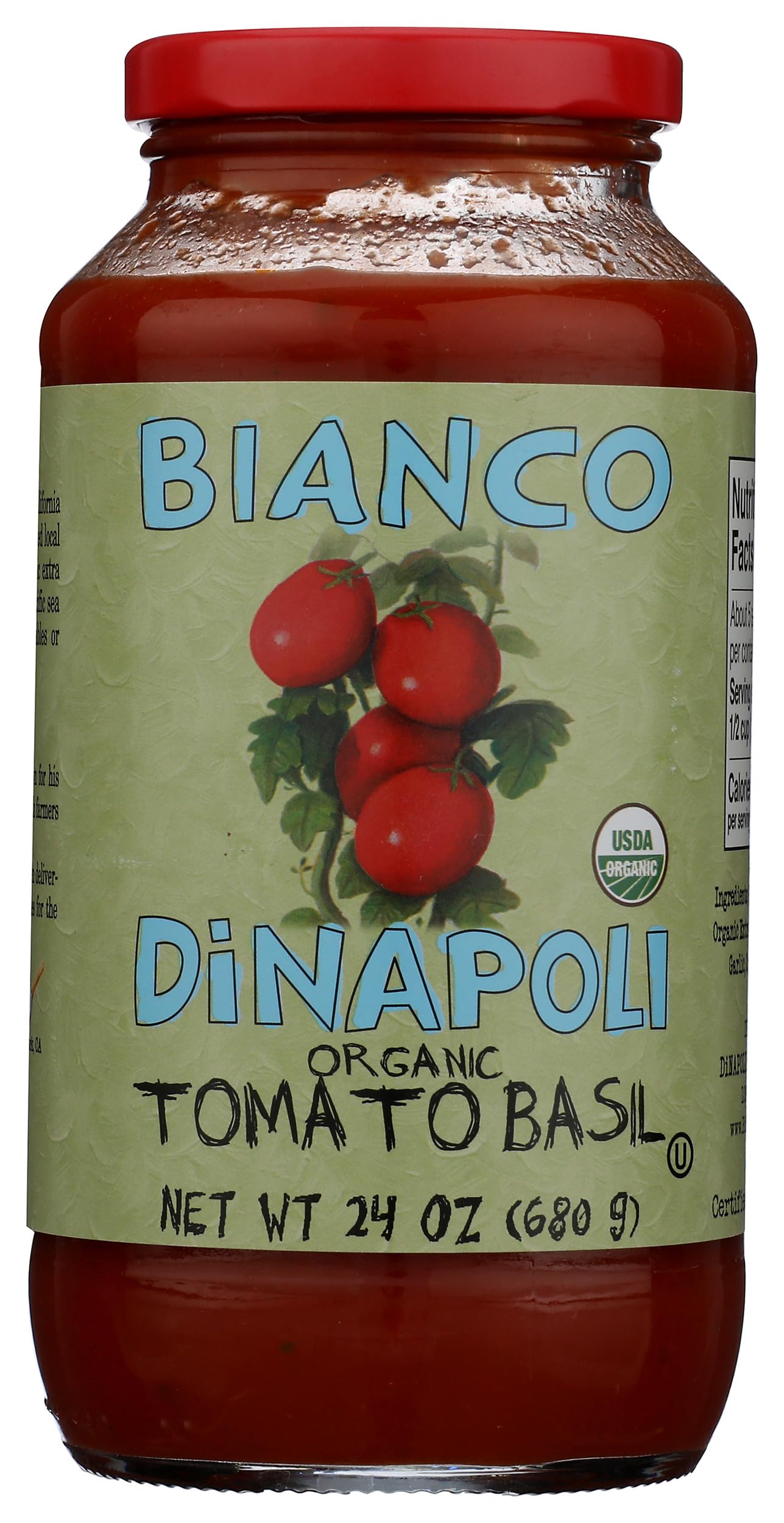 Bianco Dinapoli Organic Tomato Basil Pasta Sauce, 24oz