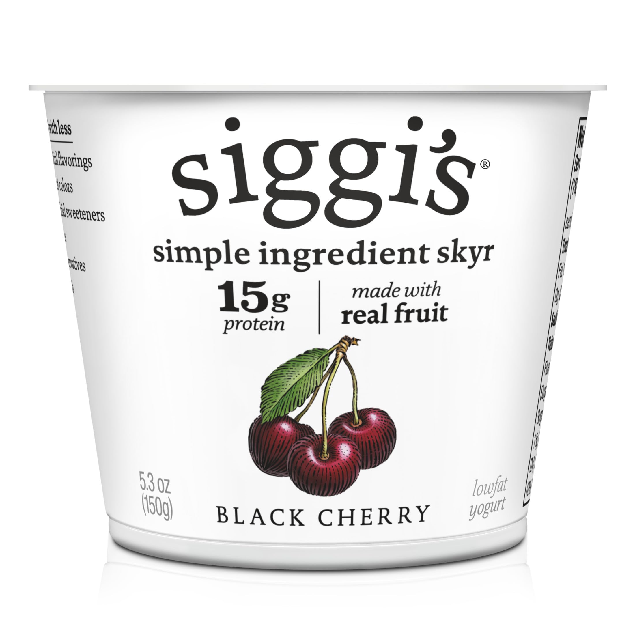 siggi’s Black Cherry Icelandic-Style Lowfat Yogurt, 5.3 oz Cup