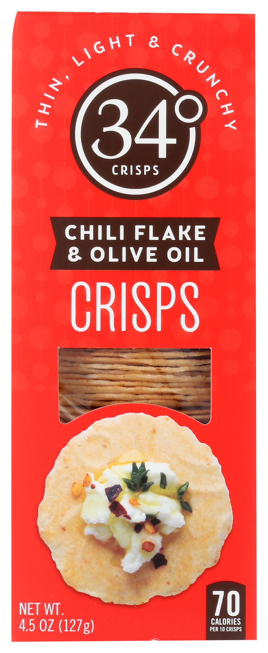 34 Degrees, Crisps Chili Flake Olive Oil, 4.5 Ounce