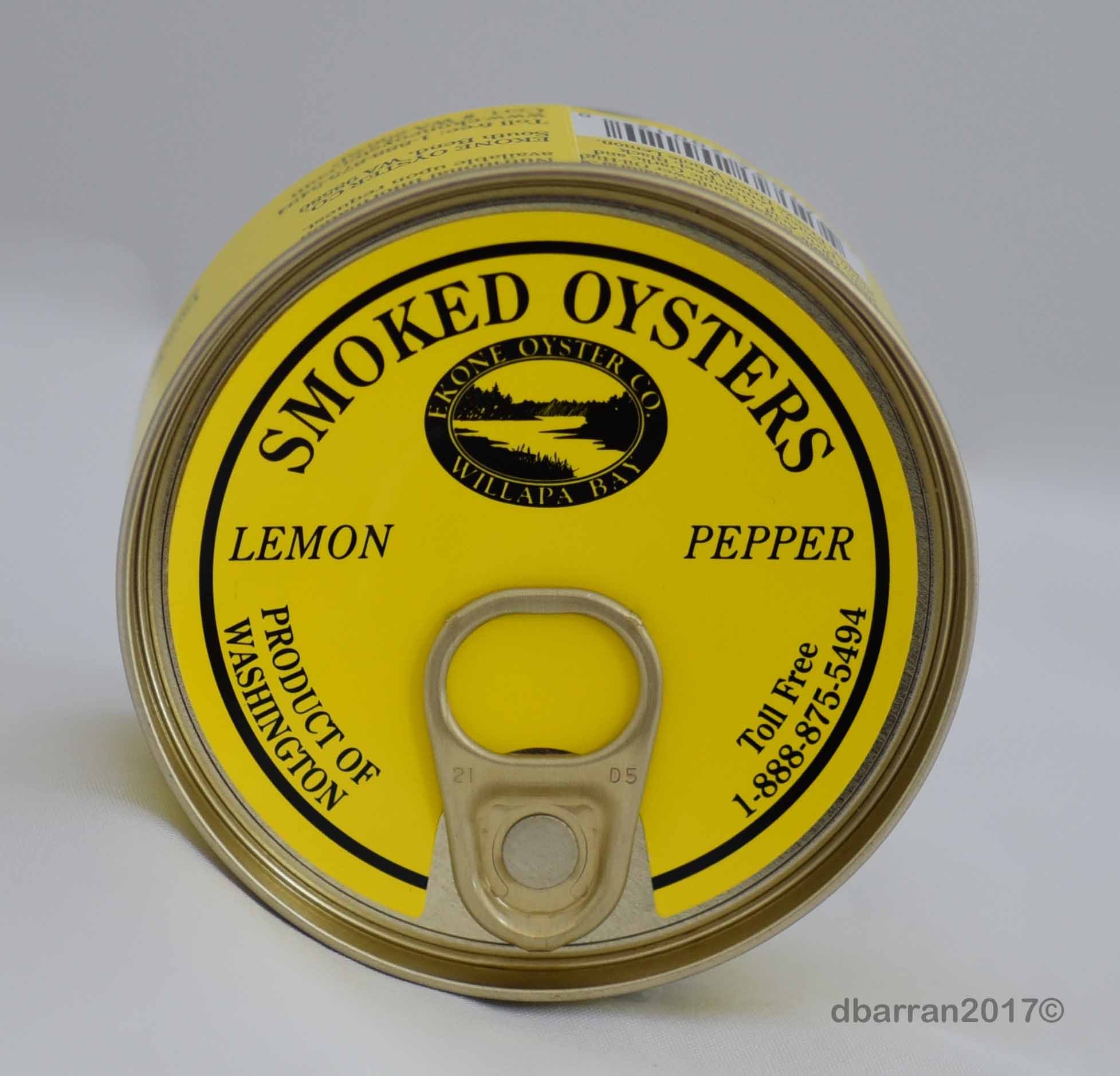 Ekone Oyster Company Lemon Pepper Smoked Oysters, 3 OZ