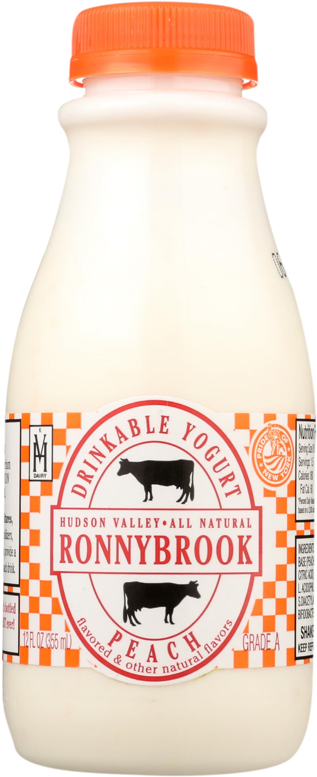 Ronnybrook Farm Dairy, Yogurt Drinkable Peach, 12 Ounce
