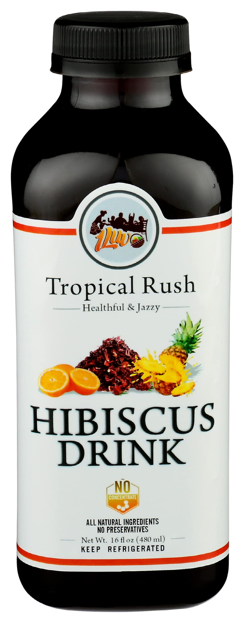 1Luv, Hibiscus Drink Tropical Rush, 16 Fl Oz