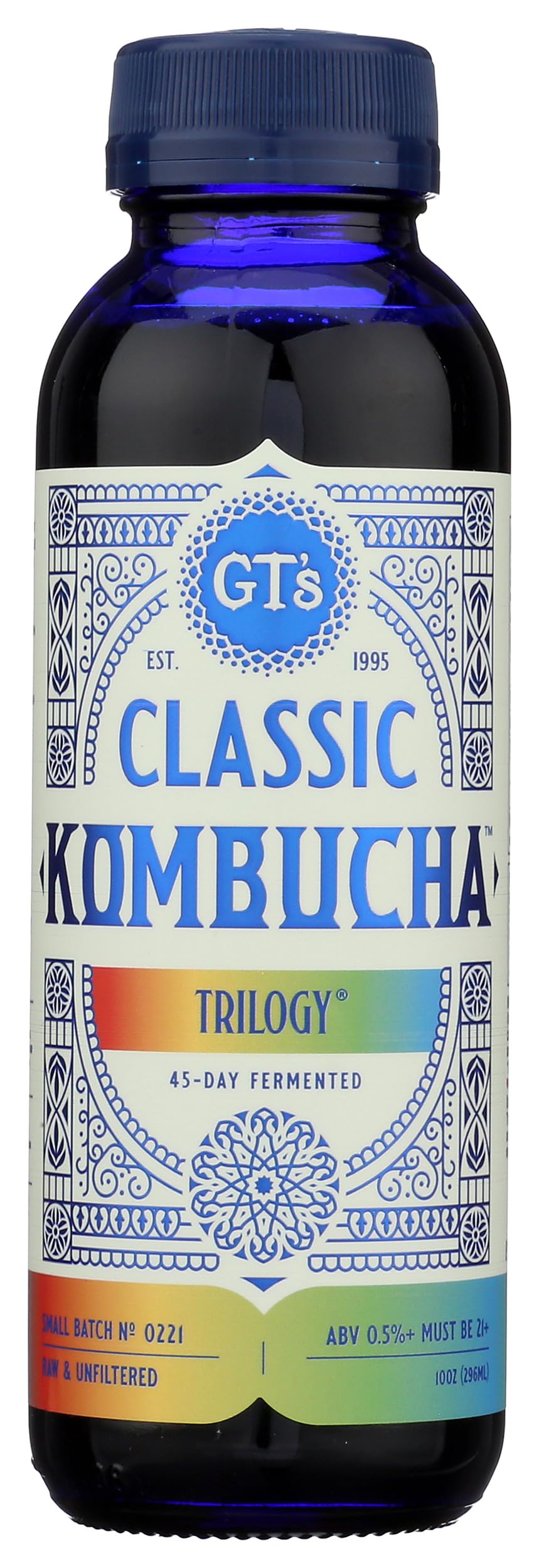 GT's CLASSIC KOMBUCHA Trilogy - 10 fl oz Bottle - Raw Fermented Tea with Probiotics for Gut and Immune Support