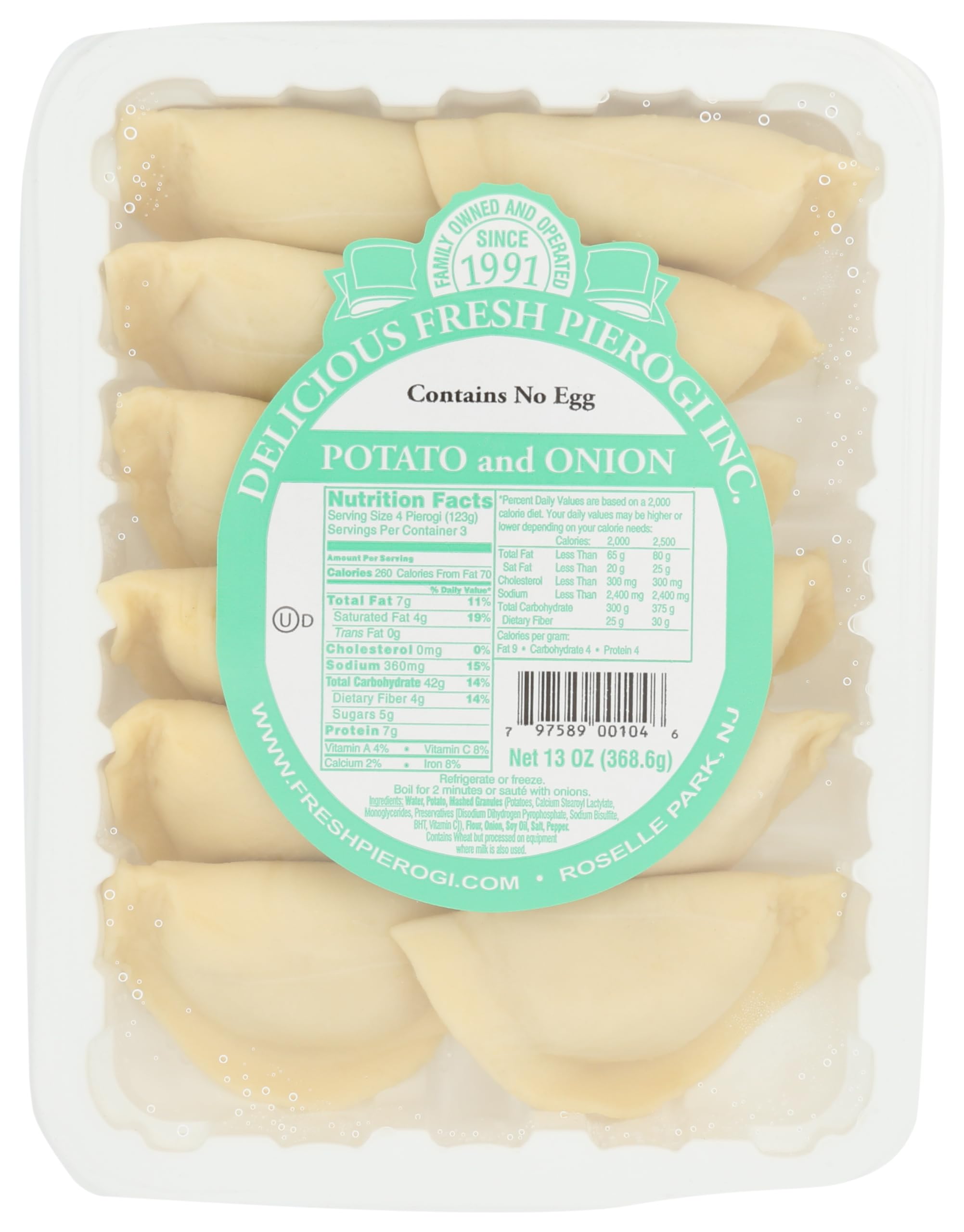 Pierogi Inc Potato and Onion Pierogi, 13 OZ