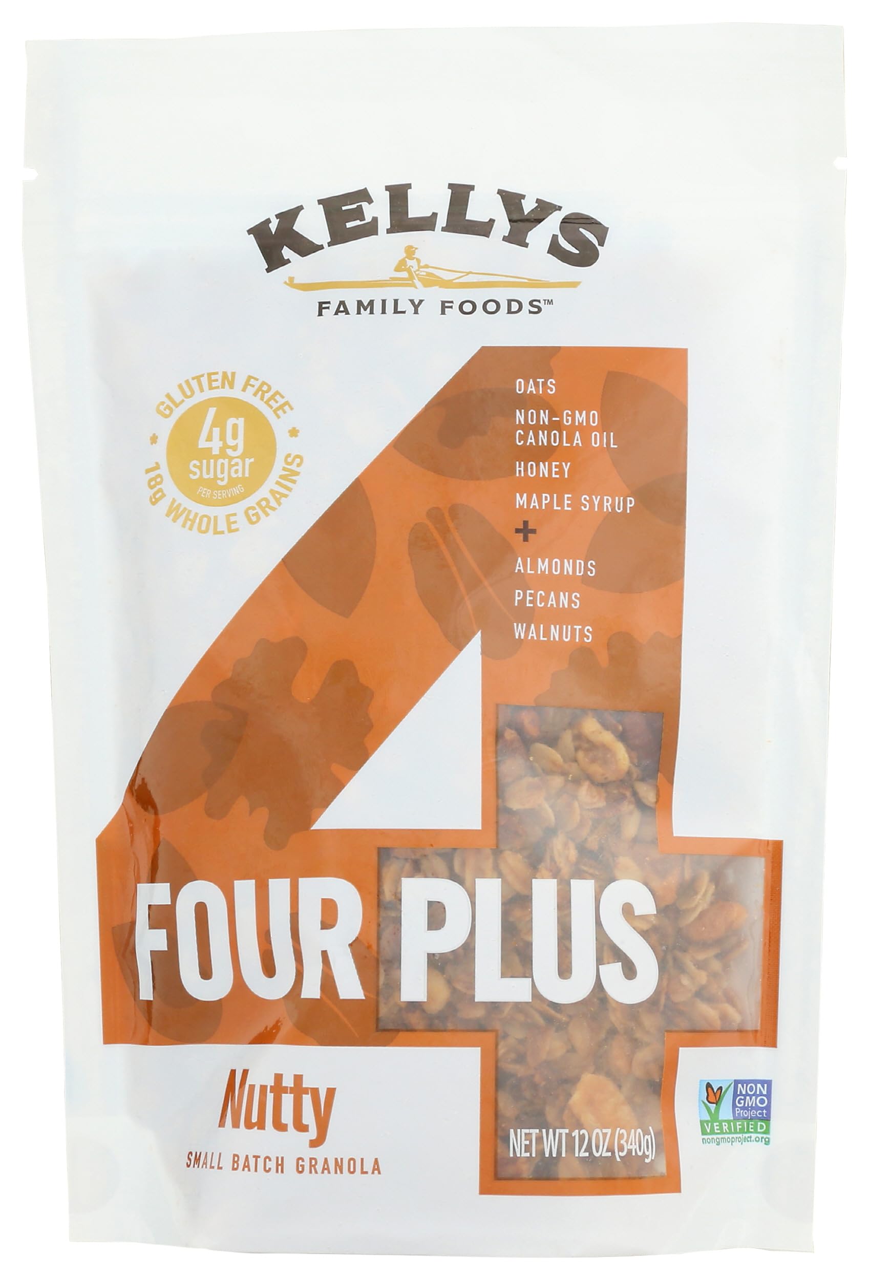 Kellys Four Plus Granola Nutty Granola, 12 OZ