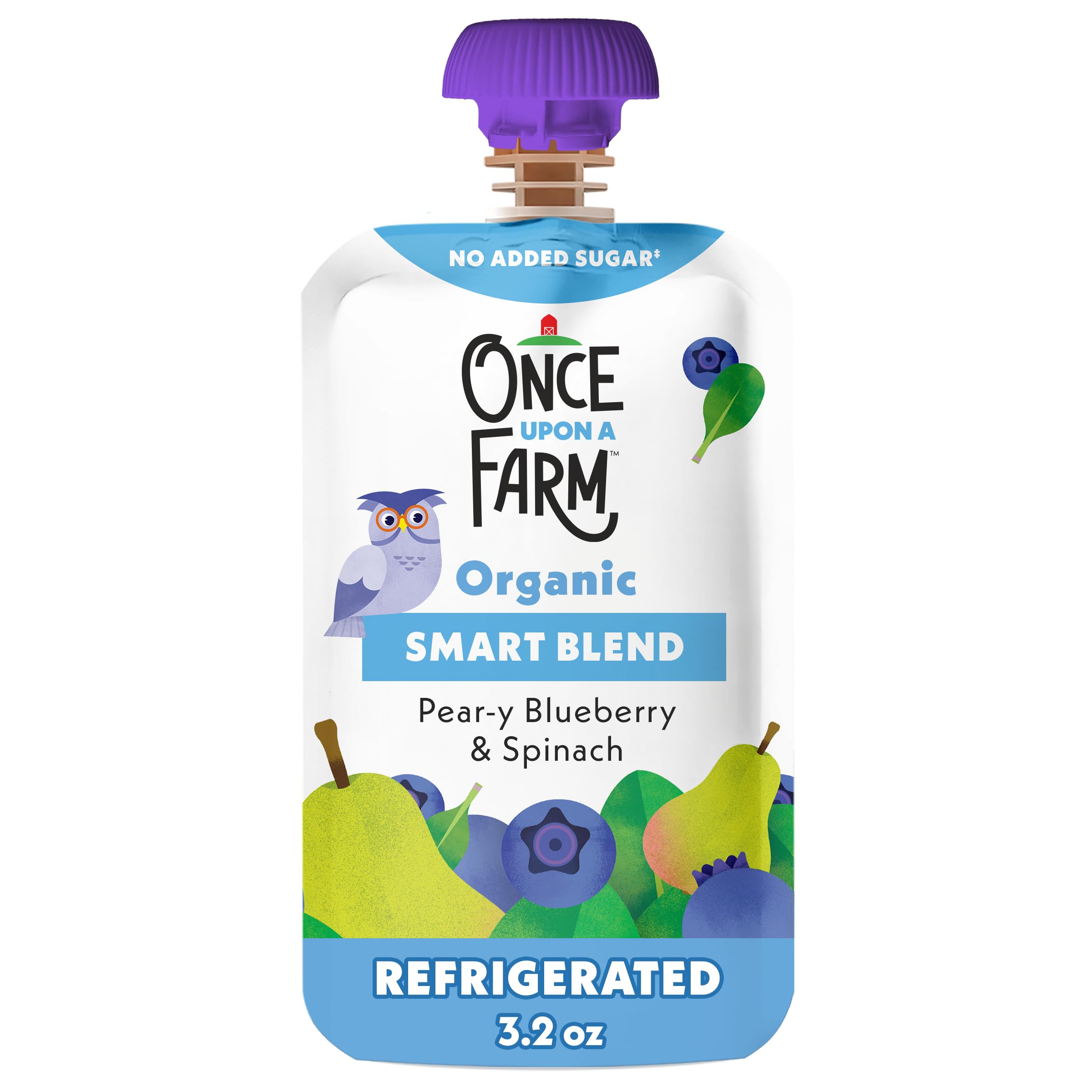 Once Upon a Farm Kids Snack, Peary Blueberry & Spinach, 3.2 Oz