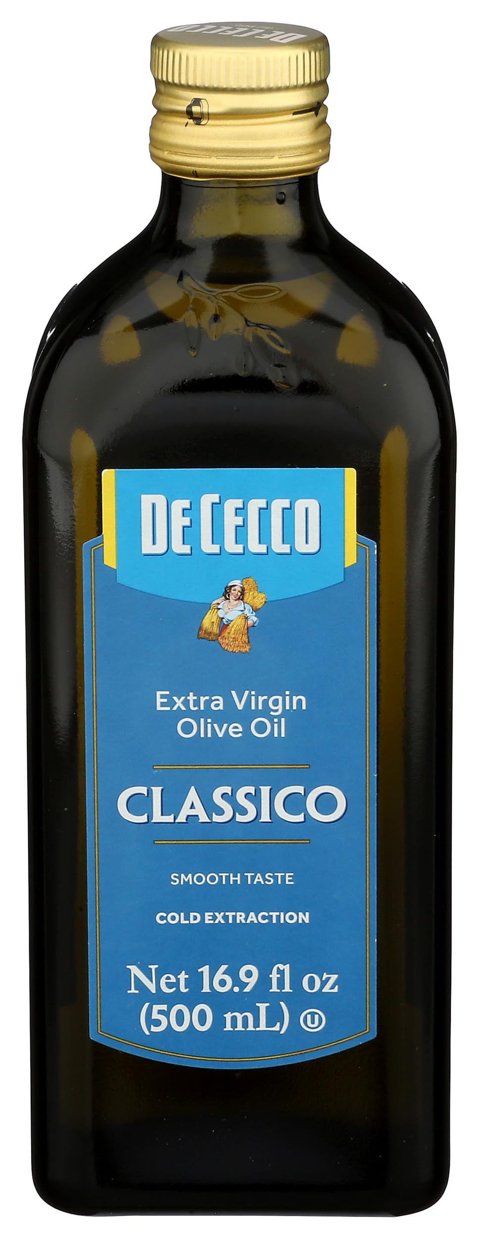 De Cecco Extra Virgin Olive Oil, Classico, Cold Extraction, Great for Cooking & Smooth Taste, 16.9 Fl Oz