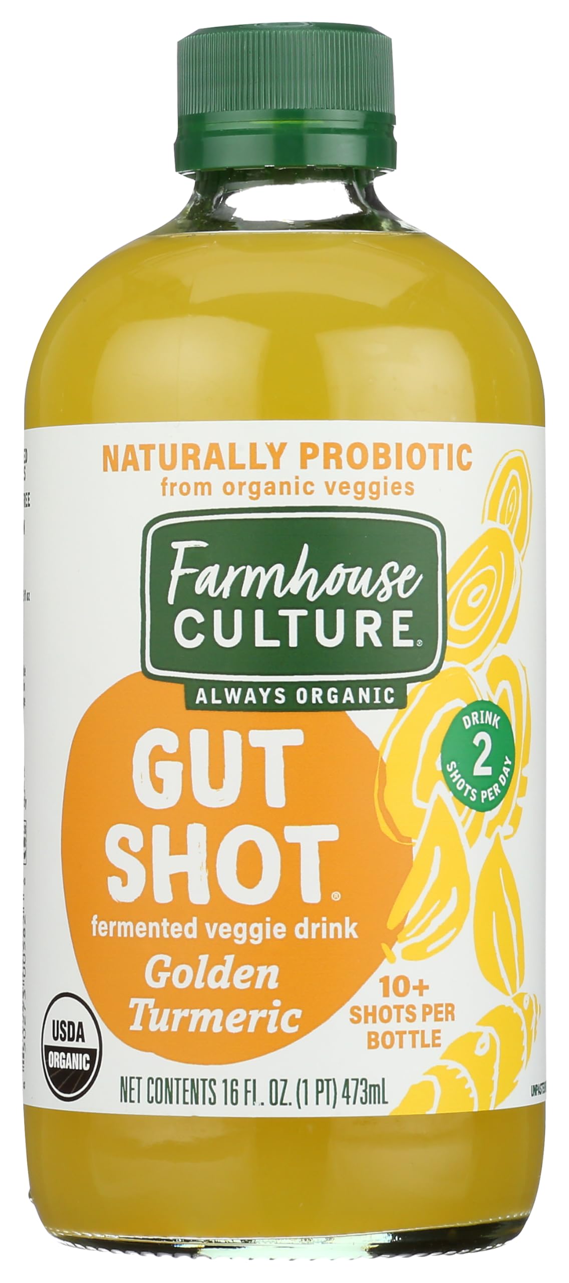 Farmhouse Culture Organic Golden Tumeric Gut Shot, 16 FZ
