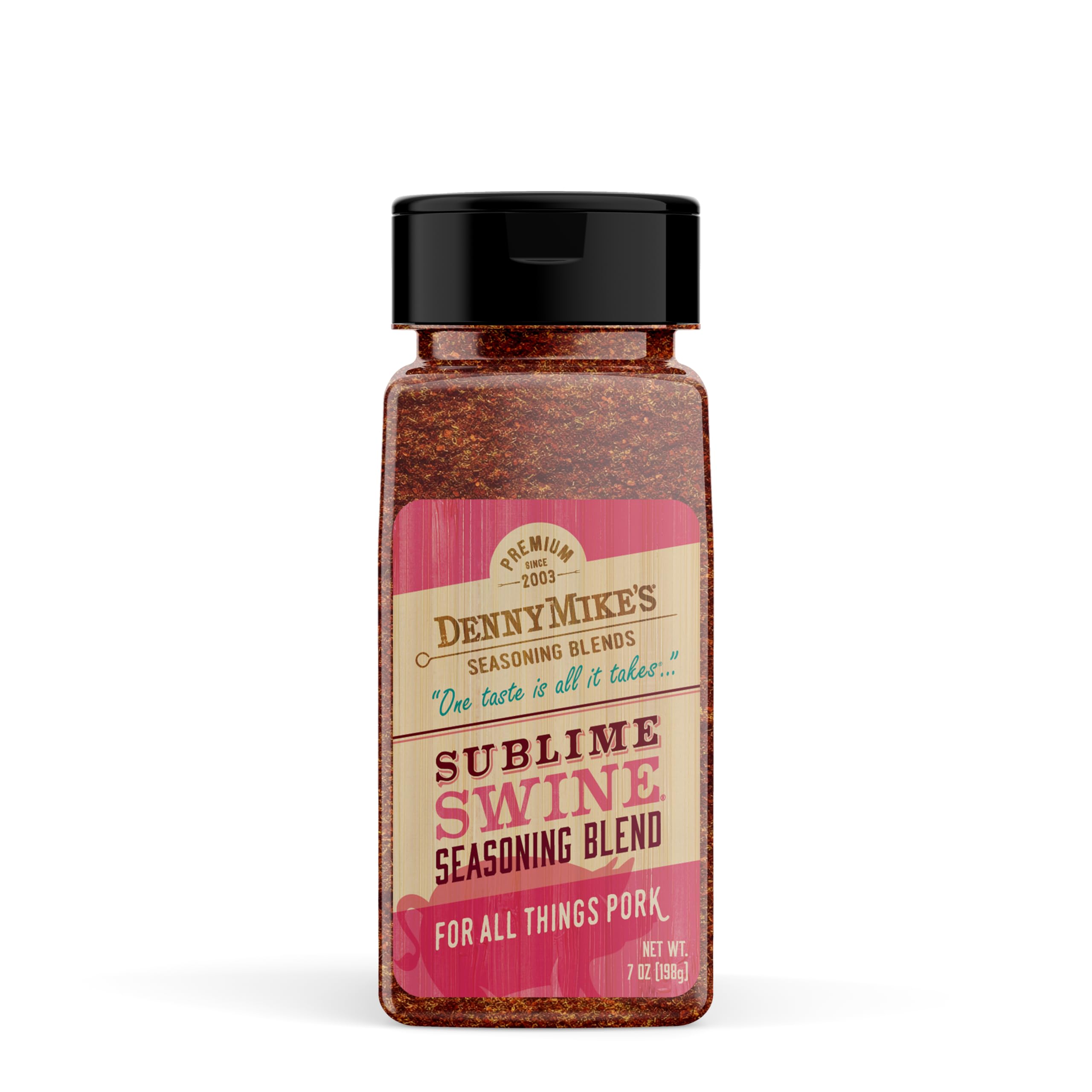 DennyMike’s Sublime Swine BBQ Seasoning Rub 7oz – All-Natural Hickory & Turbinado Sugar Blend for Pork, Ribs, Chicken & More