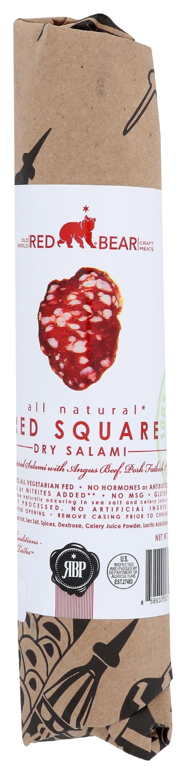 Red Bear Provisions Red Square Dry Salami, 6 OZ