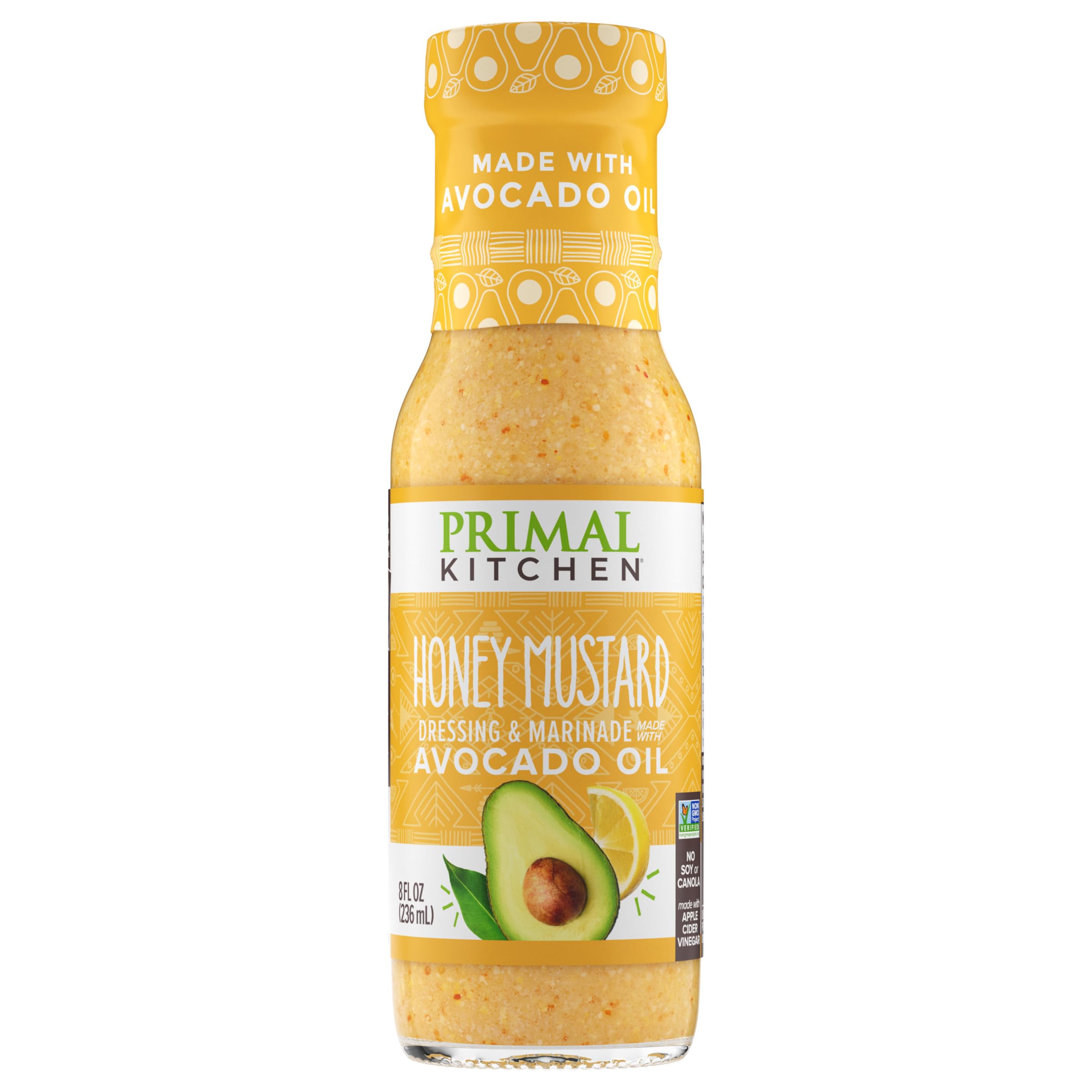 Primal Kitchen Honey Mustard Vinaigrette & Marinade Salad Dressing made with Avocado Oil, Certified Paleo & Keto Certified, 8 Fluid Ounces