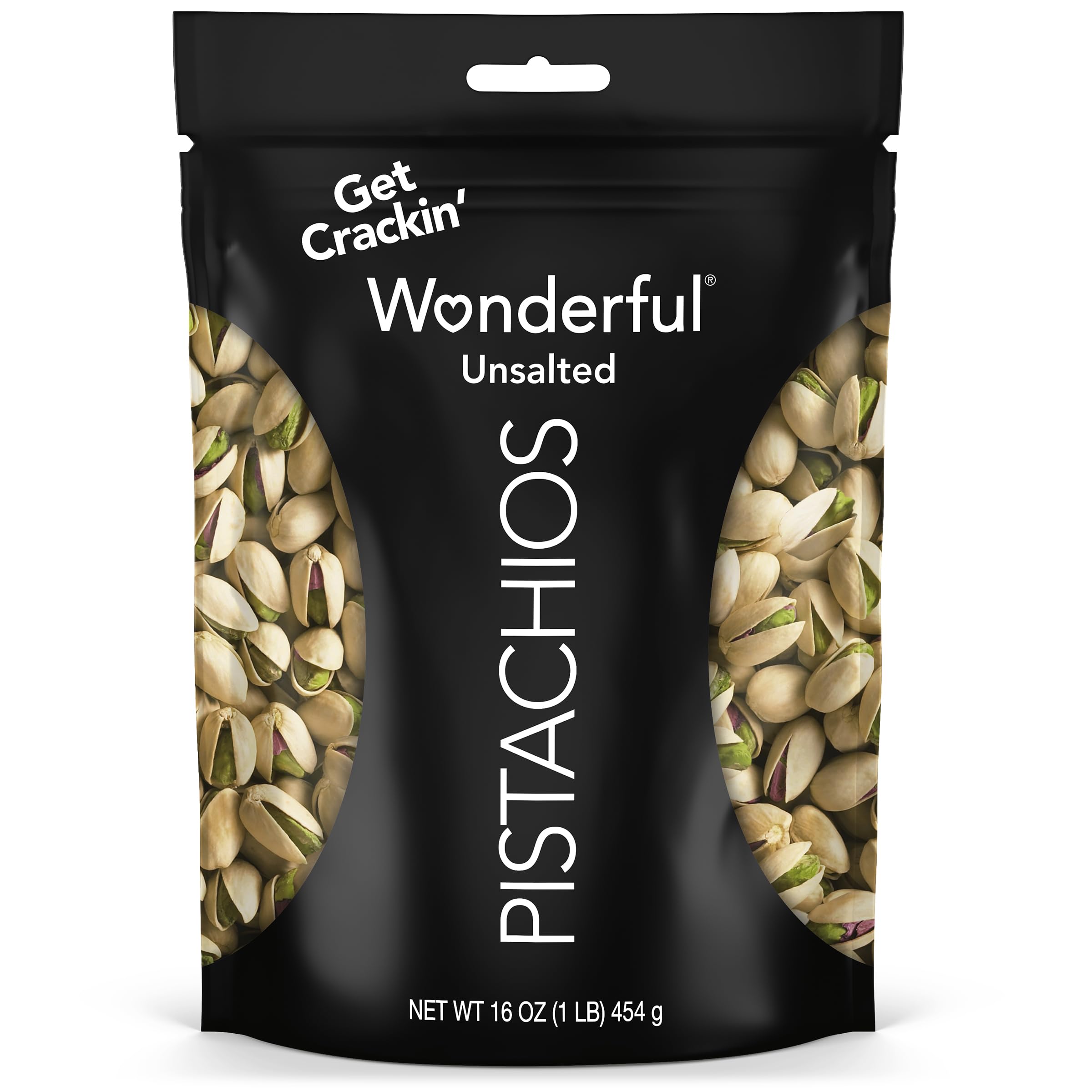Wonderful Pistachios In-Shell Unsalted Nuts, 16 Ounce Resealable Bag, Protein Snacks, Gluten Free, Healthy Snacks for Adults