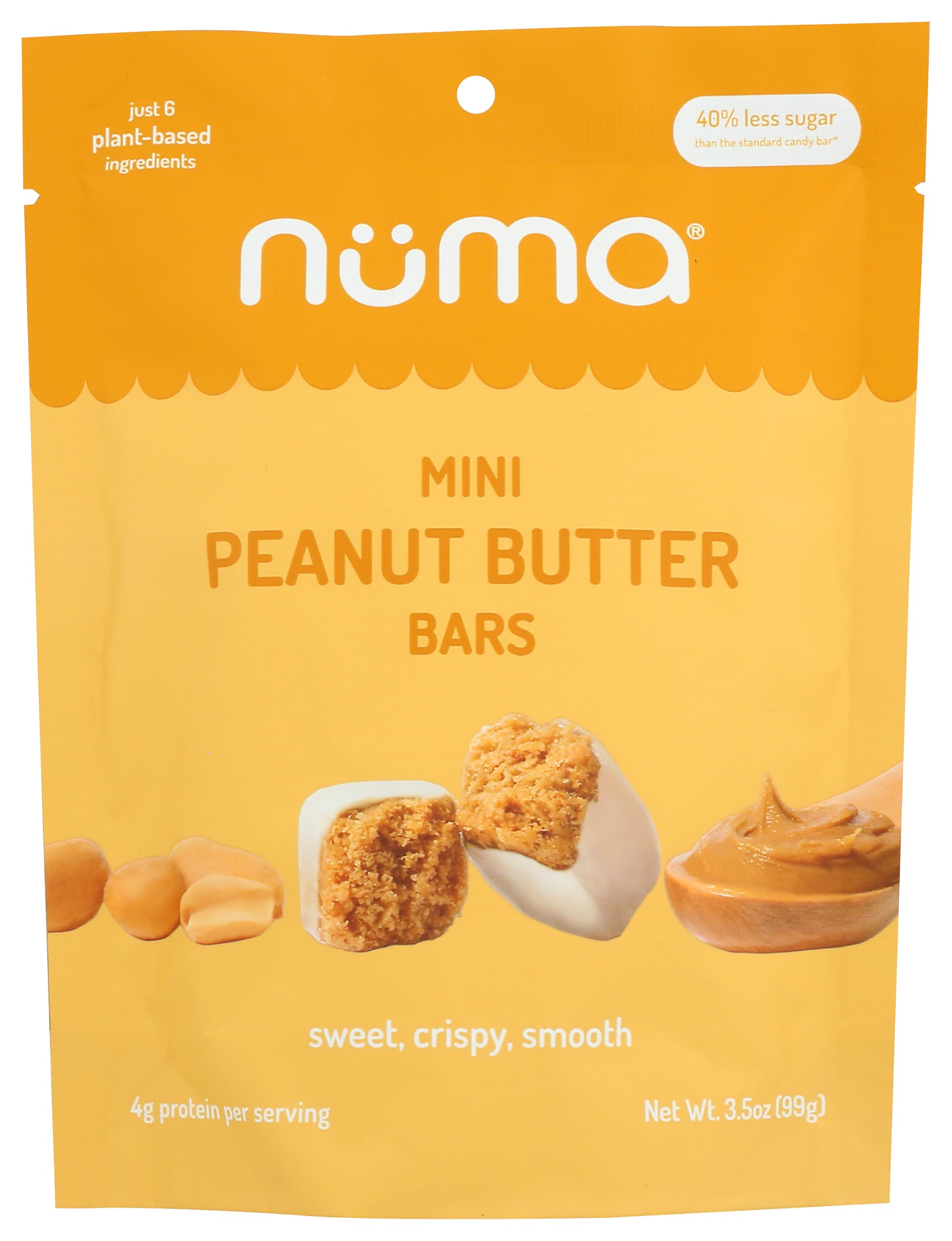 Mini Peanut Butter Bars – Vegan, Low Sugar, High Protein, Low Calorie, All Natural, Gluten Free – Crunchy Plant Based Snack – 3 Bags with 8 Individually Wrapped Pieces