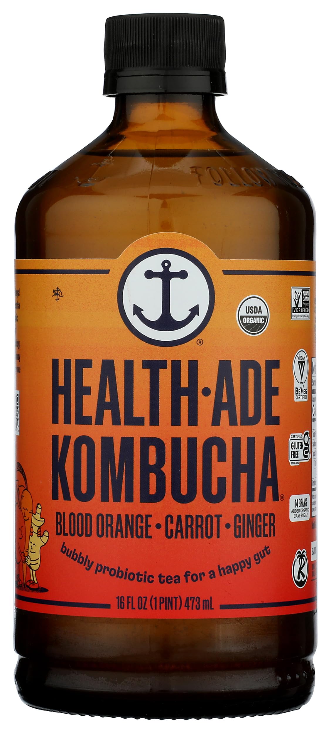 Health Ade, Kombucha Carrot Organic, 16 Fl Oz