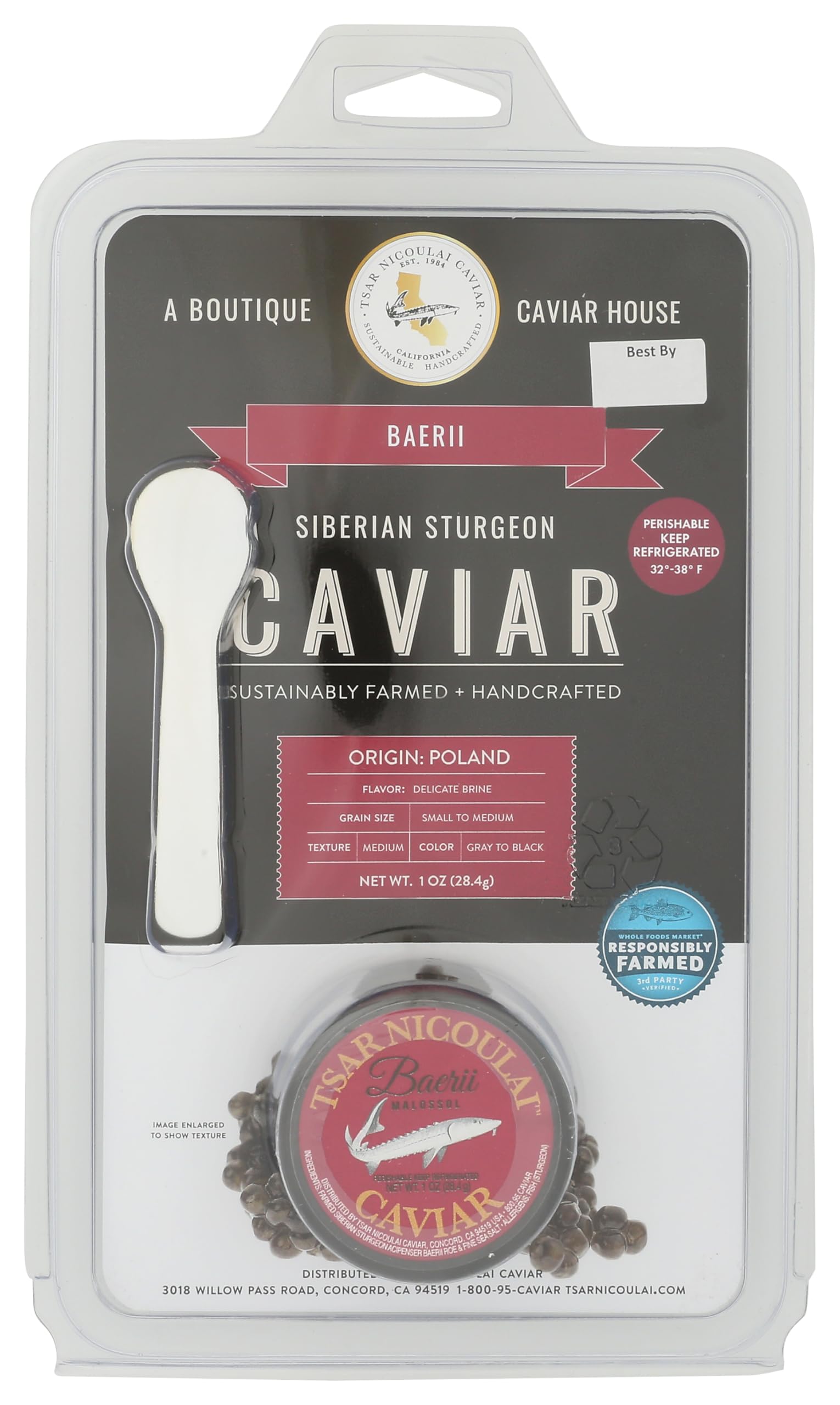 Tsar Nicoulai Baerii Caviar, 1 Ounce