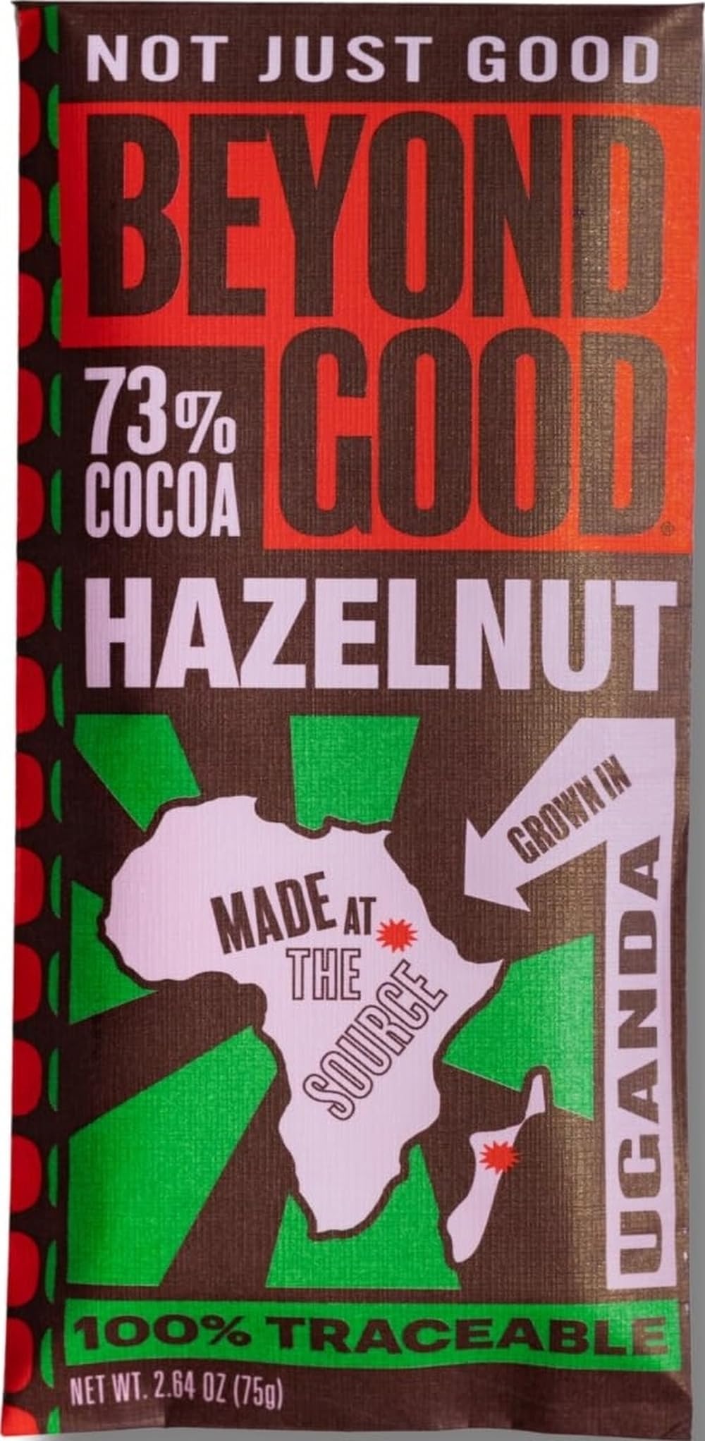 Beyond Good, Dark Chocolate Toasted Hazelnut Bar, 2.64 Ounce