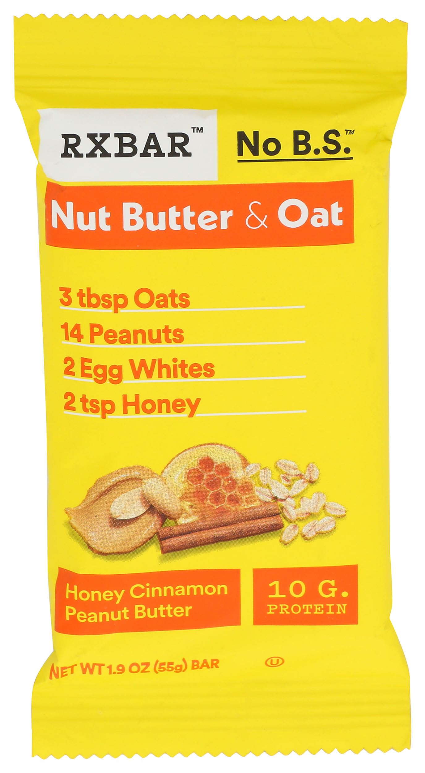 Rxbar Honey Cinnamon Peanut Butter Am Protein Bar, 1.9 Ounce