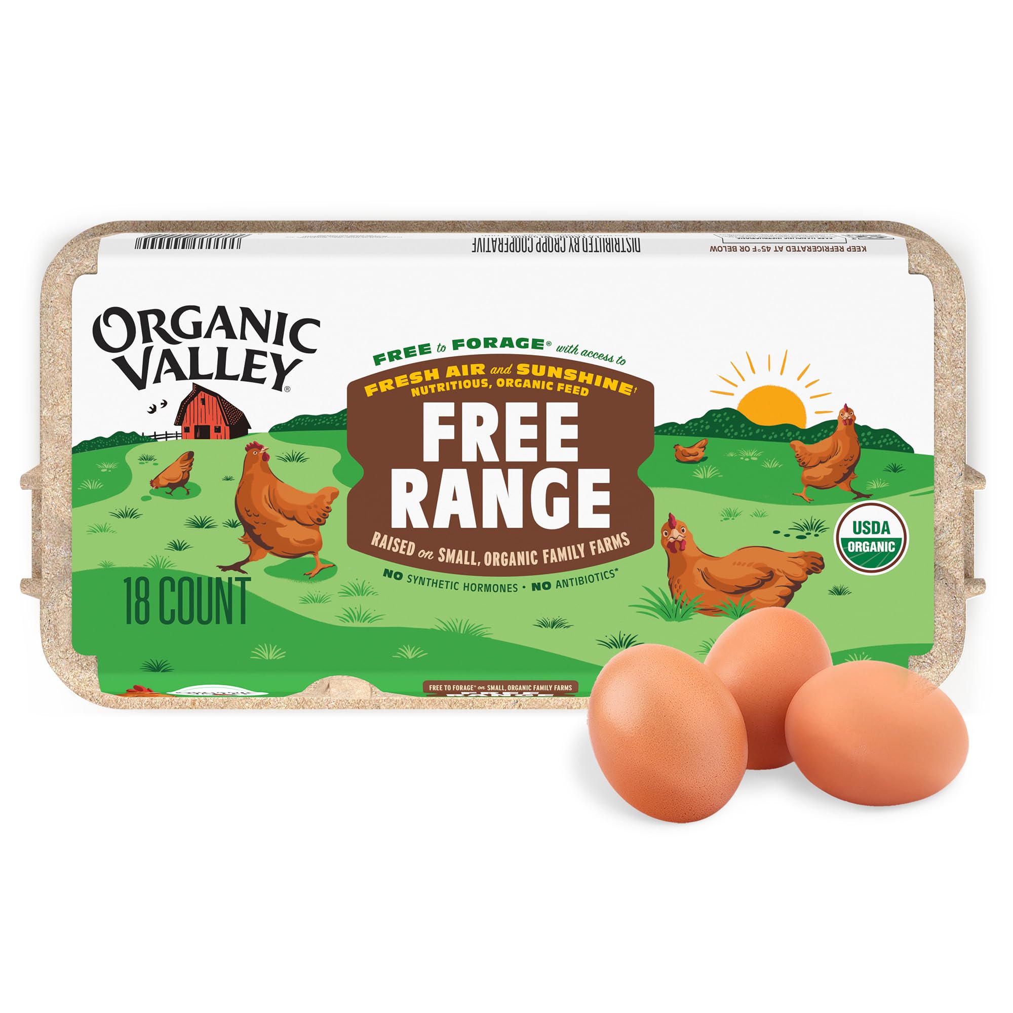 Organic Valley® Organic Large Eggs — Free Range, Brown Eggs — 18 Count