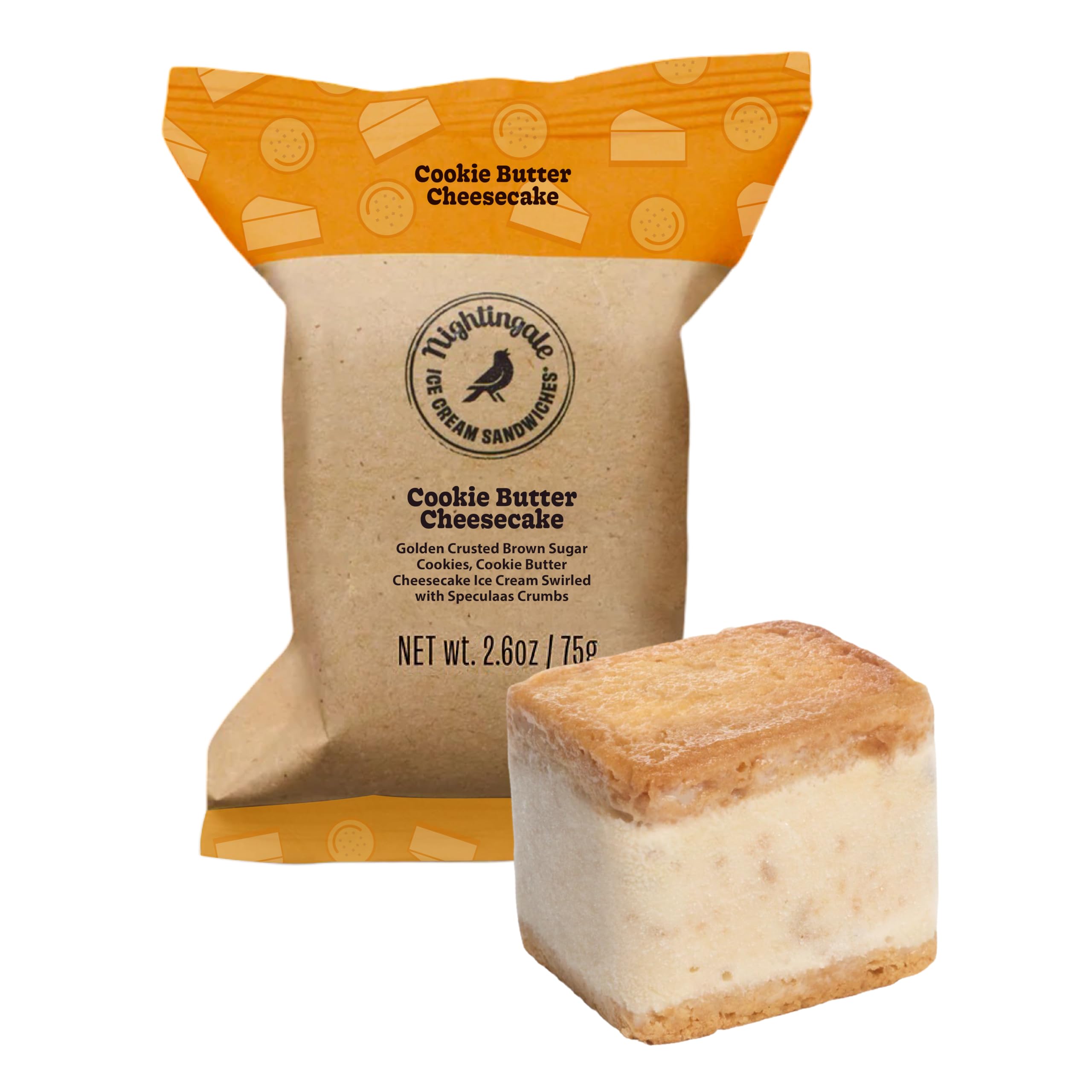 Nightingale Ice Cream Sandwiches Cookie Butter Cheesecake Ice Cream Sandwich, 2.6 Ounce