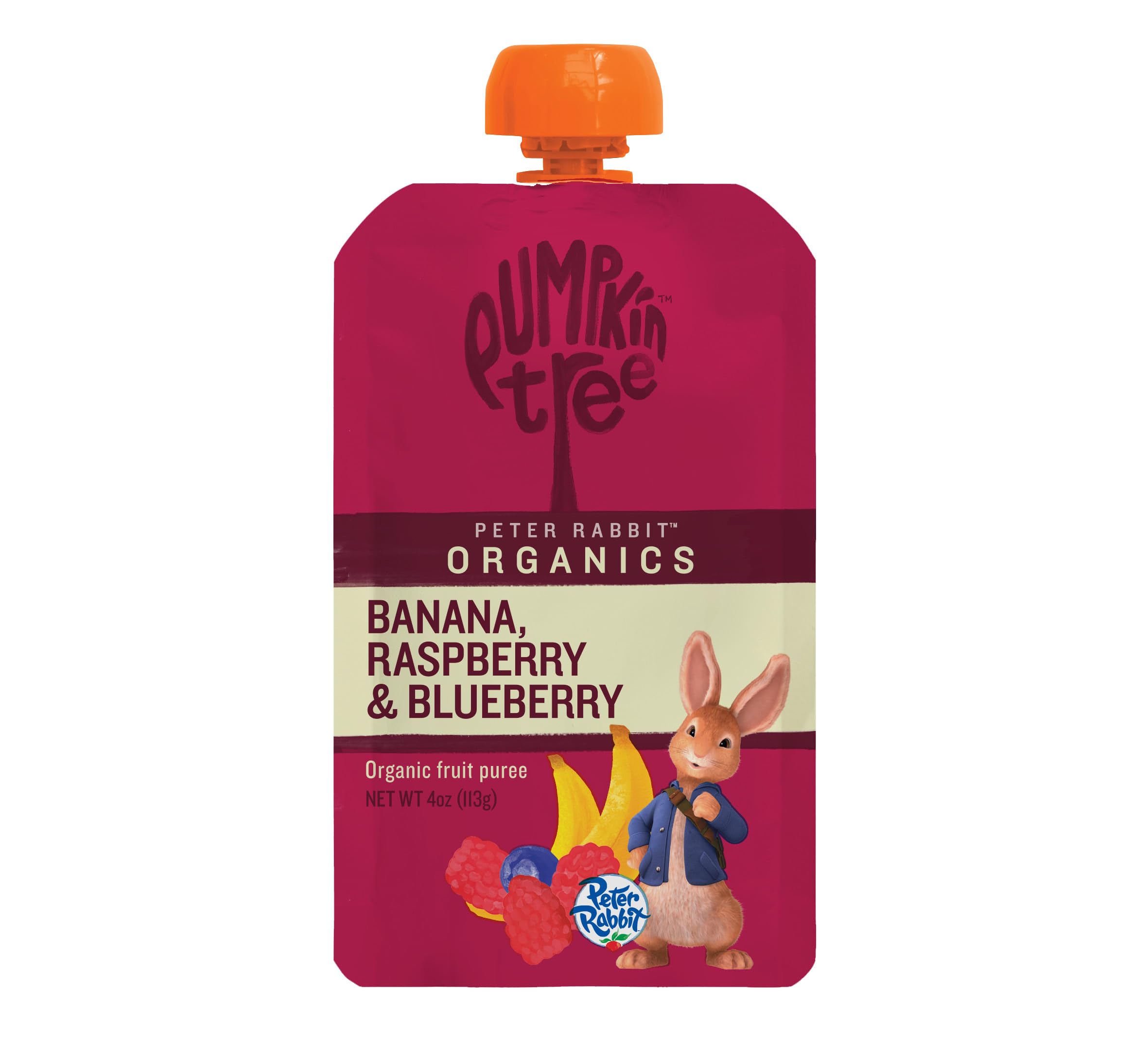 Peter Rabbit Organics Baby Raspberry Banana Blueberry, 4 oz