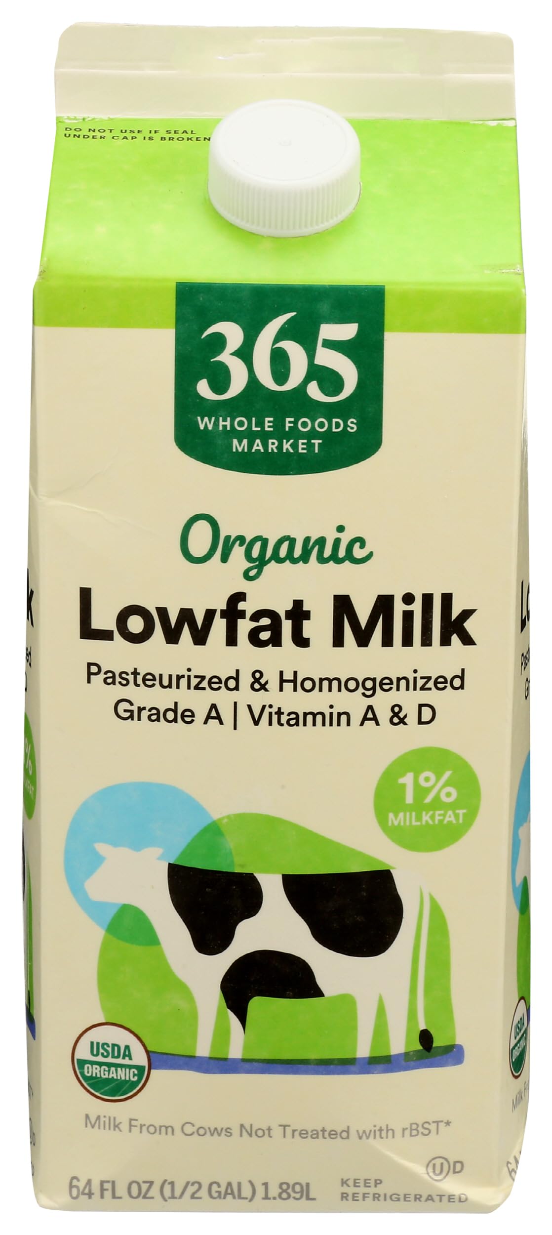 365 by Whole Foods Market Organic Lowfat 1% Milk, 64 fl oz