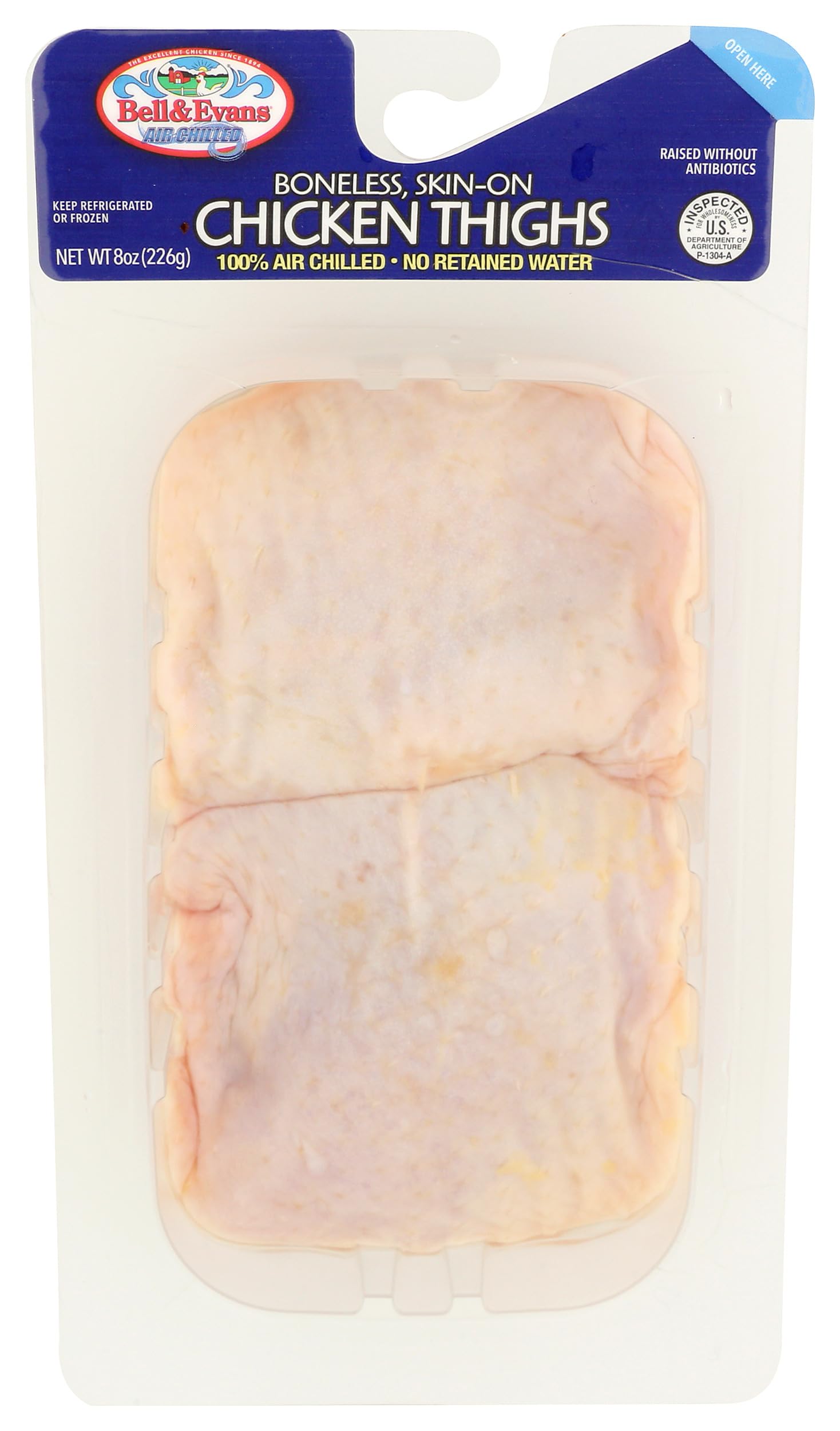 Chicken Thigh Boneless Skin On Air-Chilled Step 2, 8 Ounce